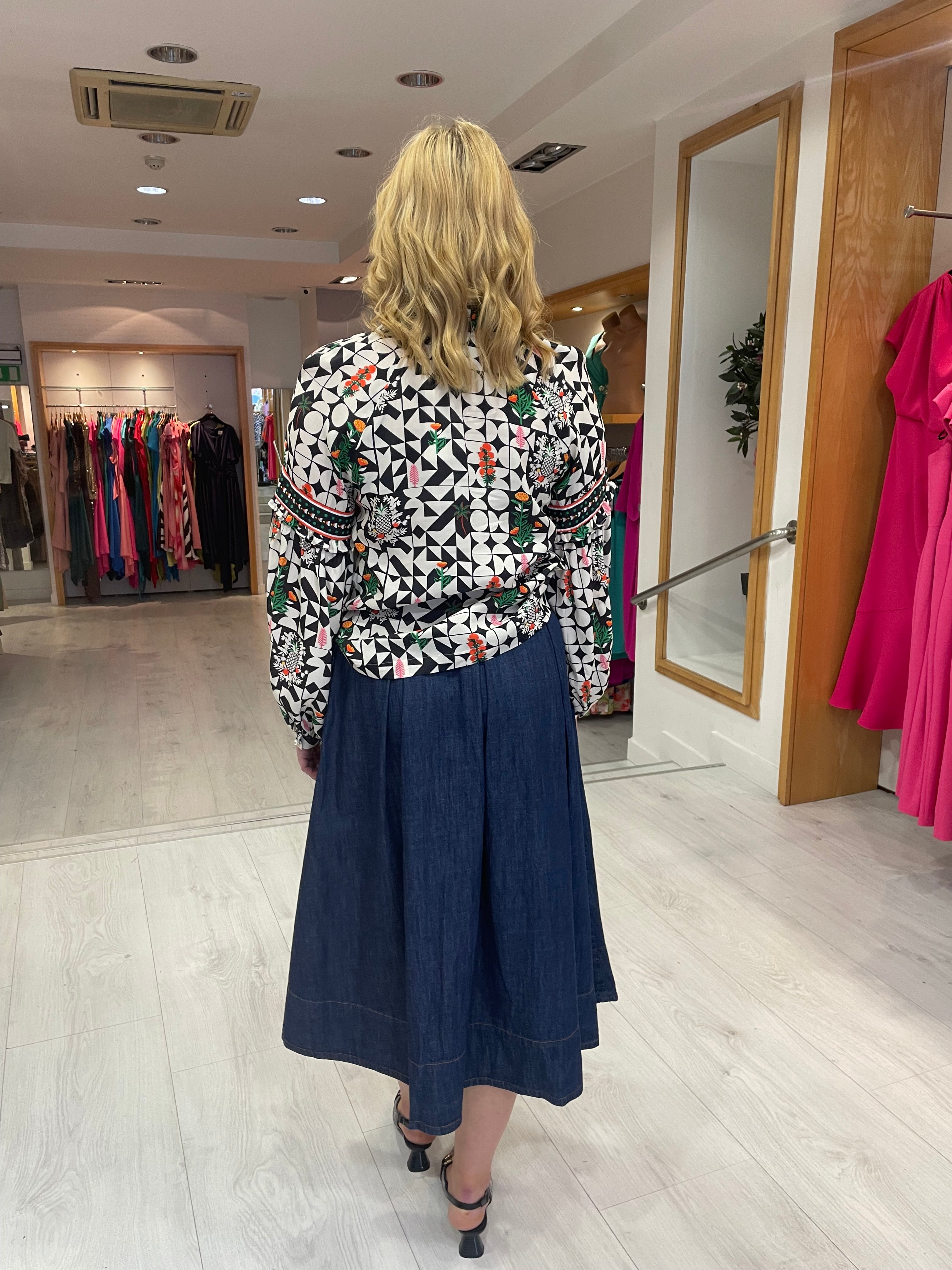 Emily Lovelock Black & White Print Top