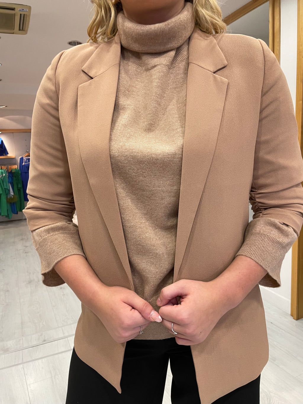 Soaked in Luxury Beige Shirley Blazer