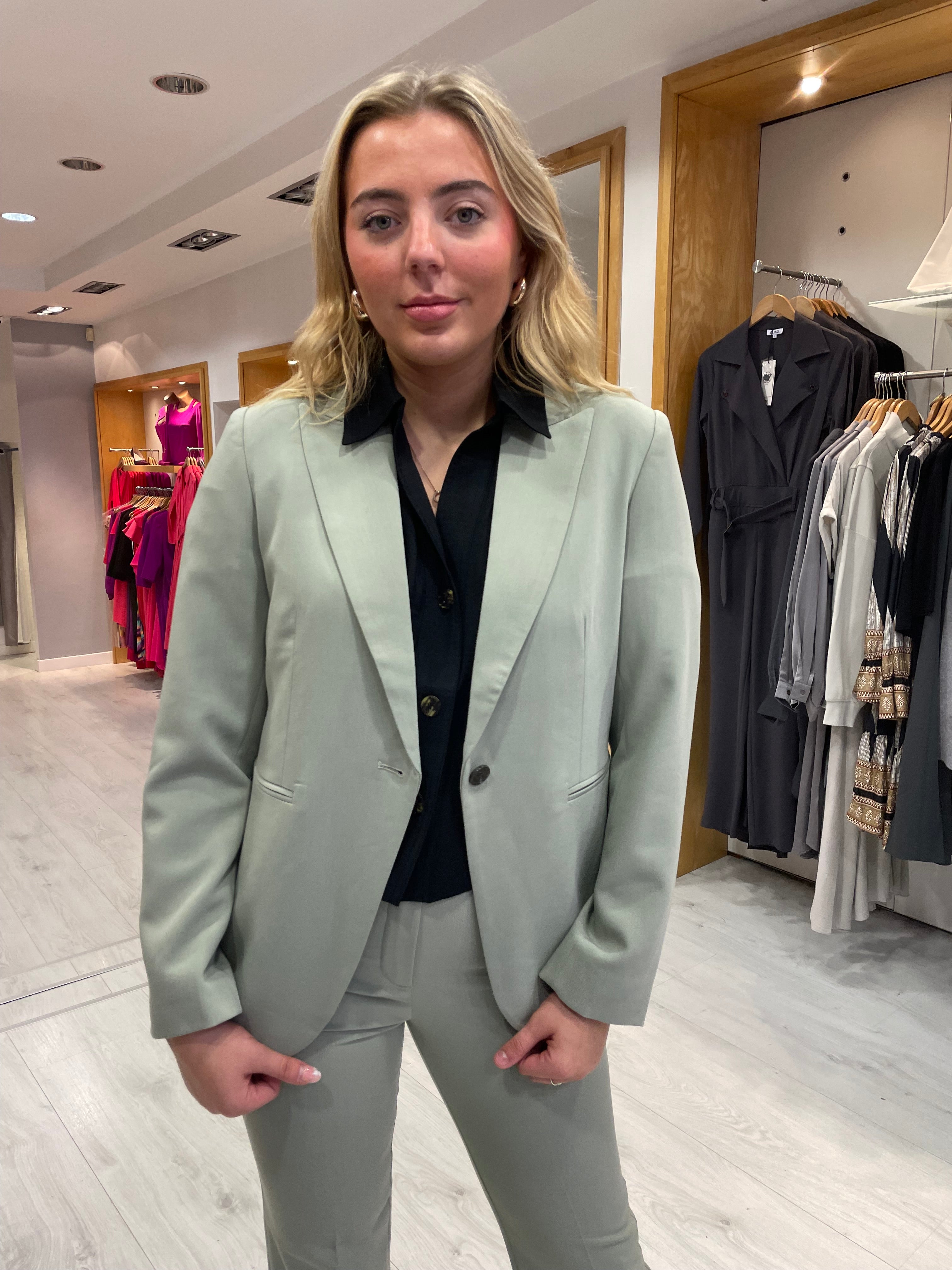 Soaked In Luxury Sage Green Corinne Blazer