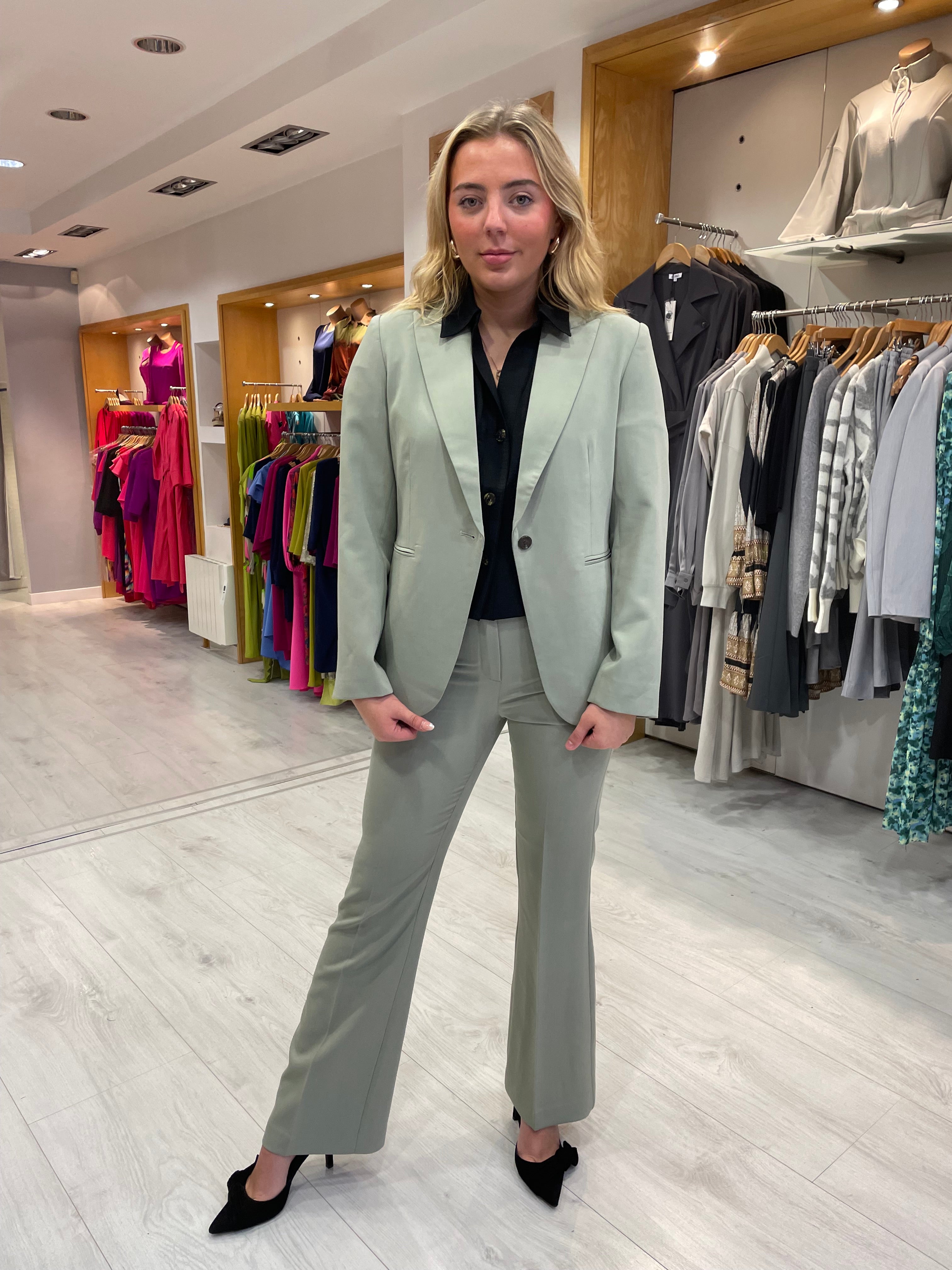 Soaked In Luxury Sage Green Corinne Blazer