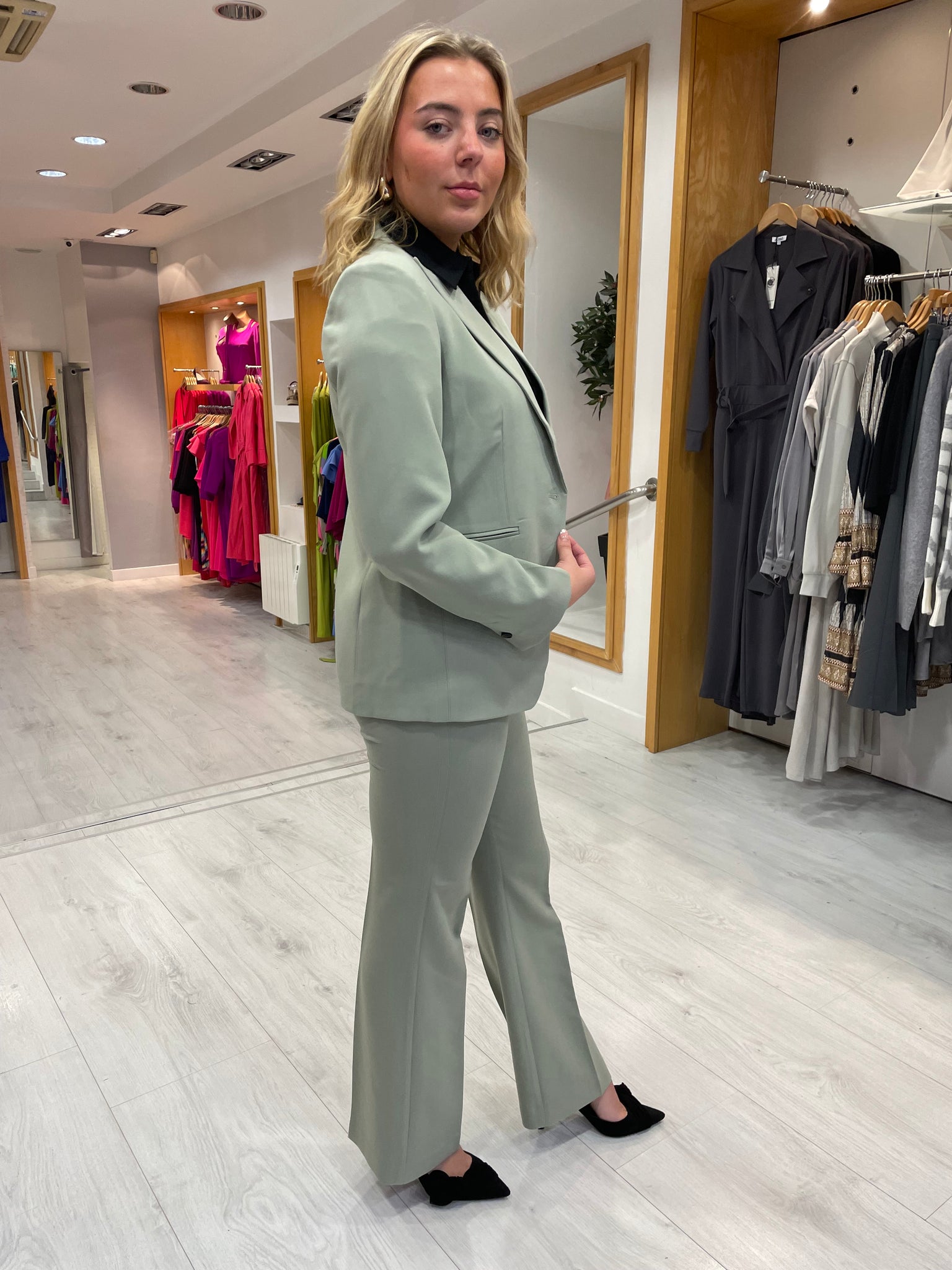 Soaked In Luxury Corinne Sage Green Trouser