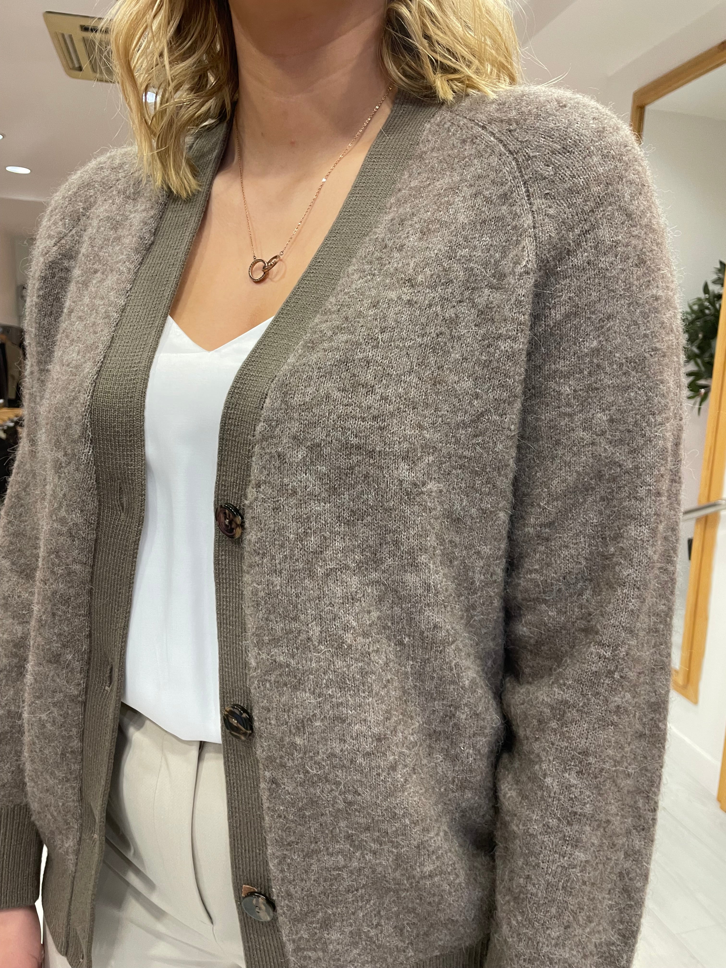 Soaked In Luxury Alpaca Mink Cardigan