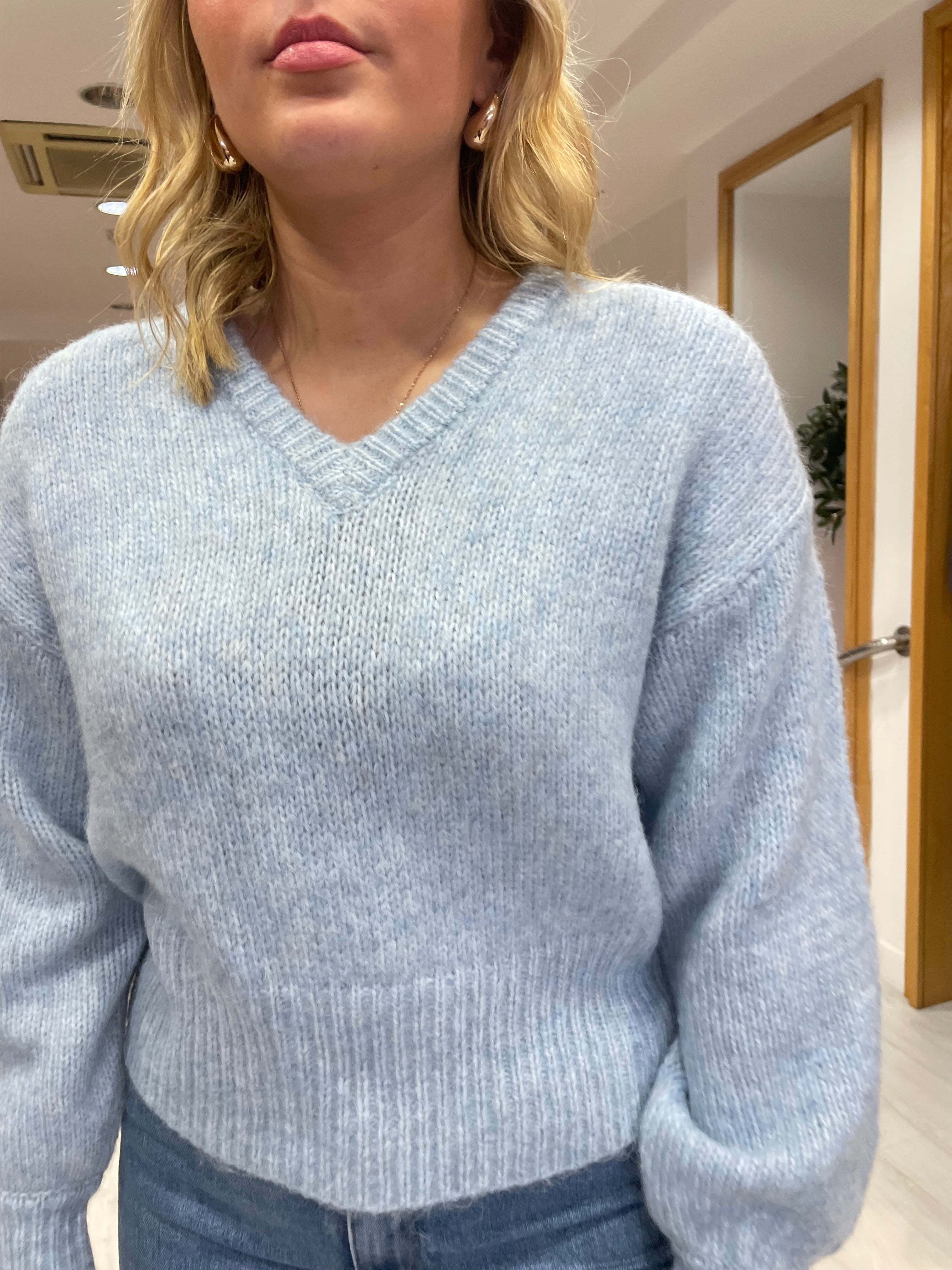 Kaffe Blue V-Neck Knit