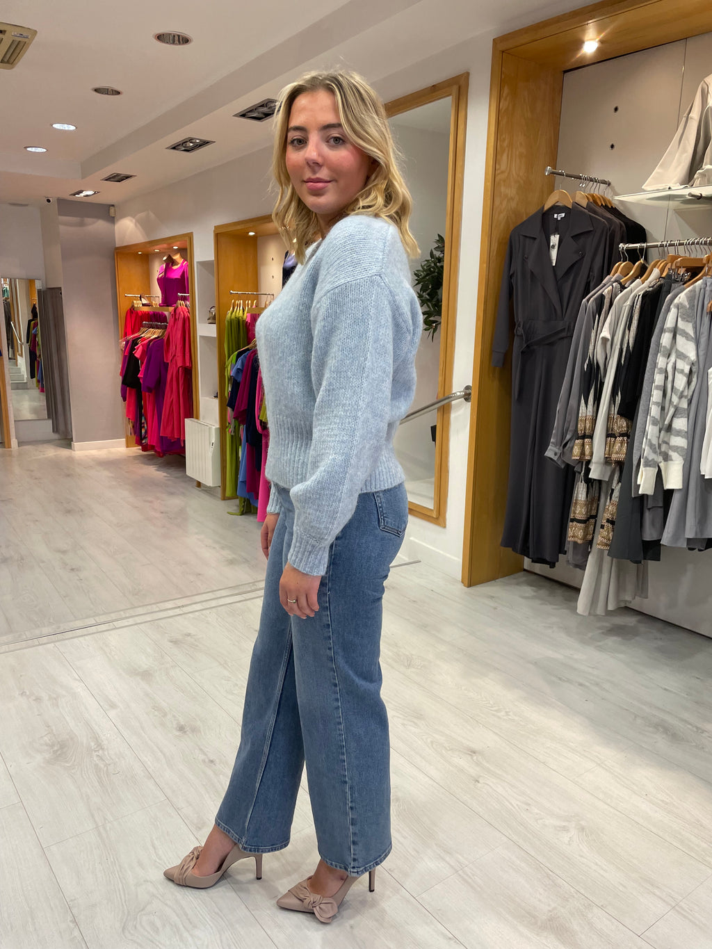Kaffe Blue V-Neck Knit