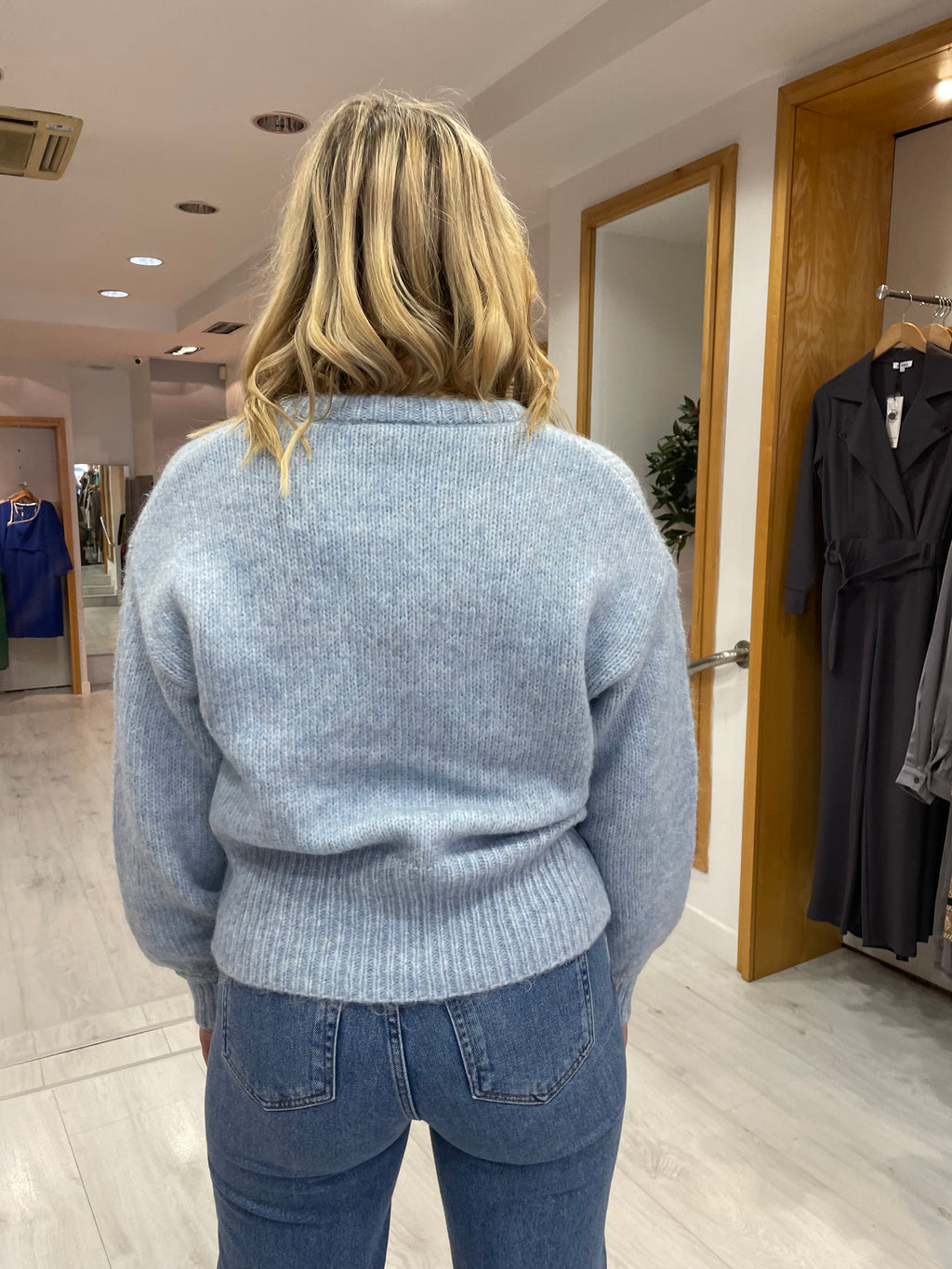 Kaffe Blue V-Neck Knit