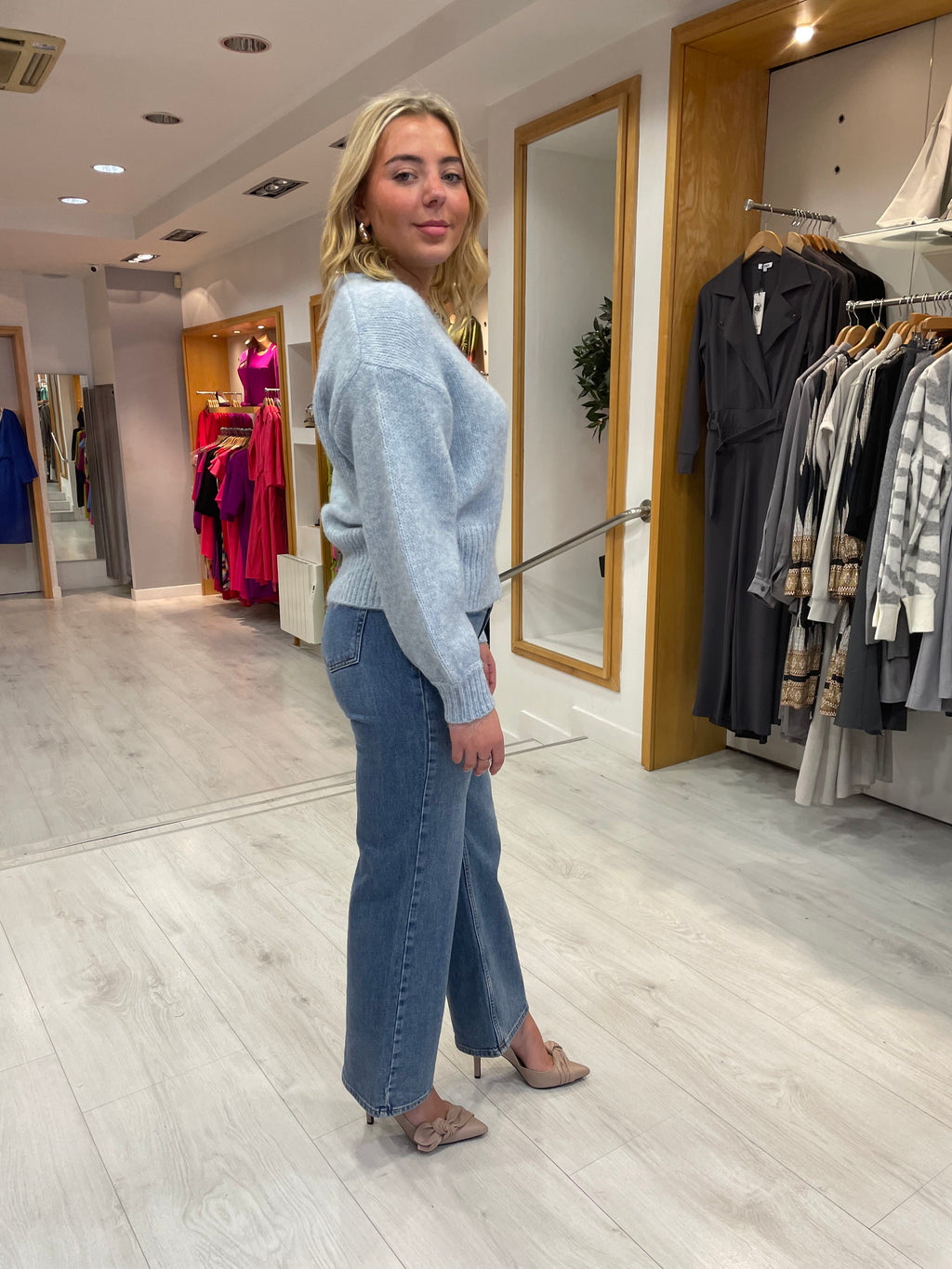 Kaffe Blue V-Neck Knit