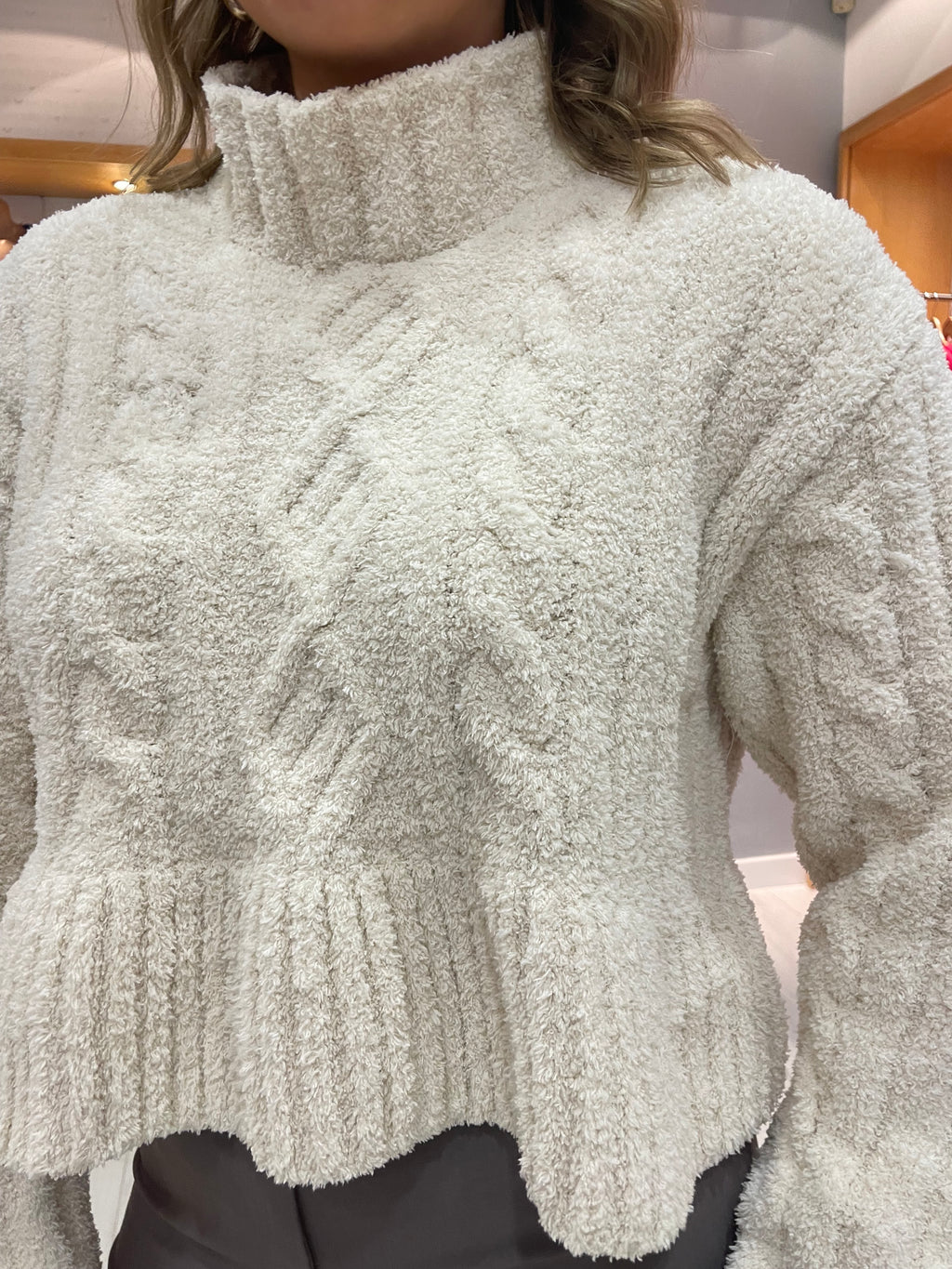 Soaked Cream Frill Chenille Knit