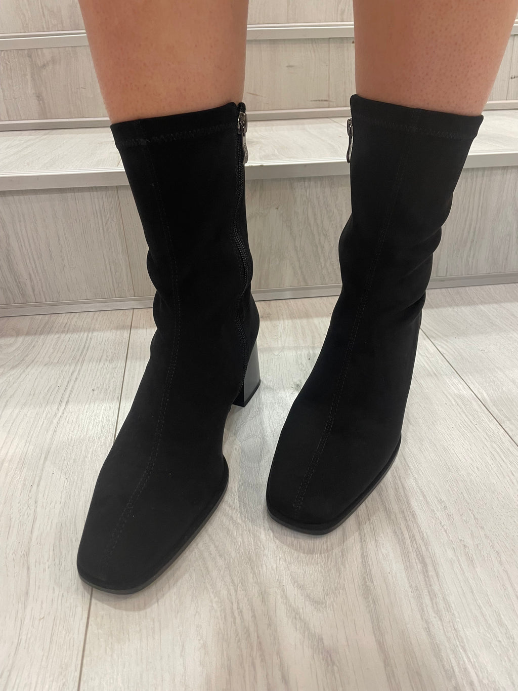 Lodi Black Heel Sock Boot