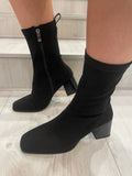 Lodi Black Heel Sock Boot