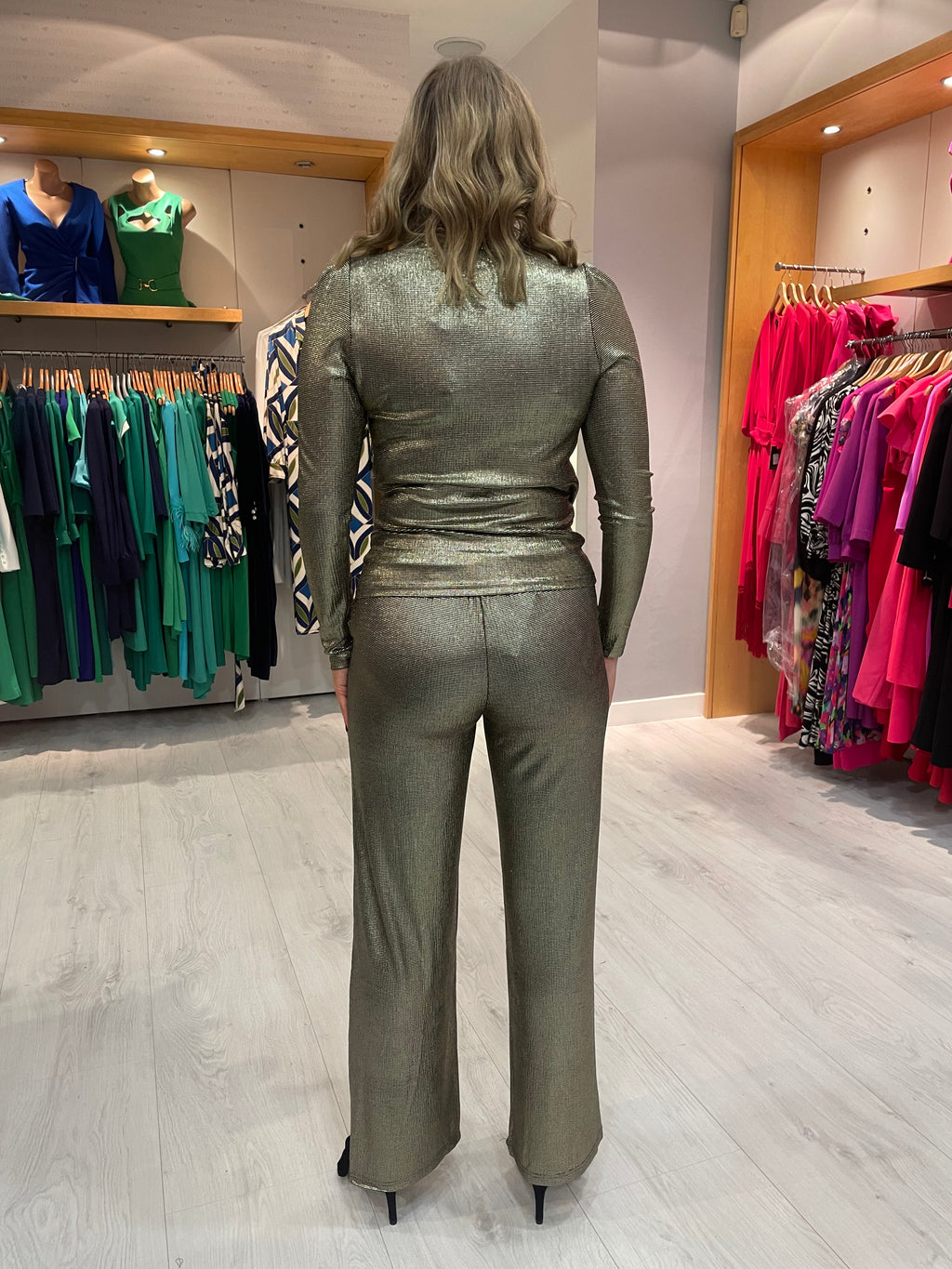 Numph Gold Metallic Co-Ord Set