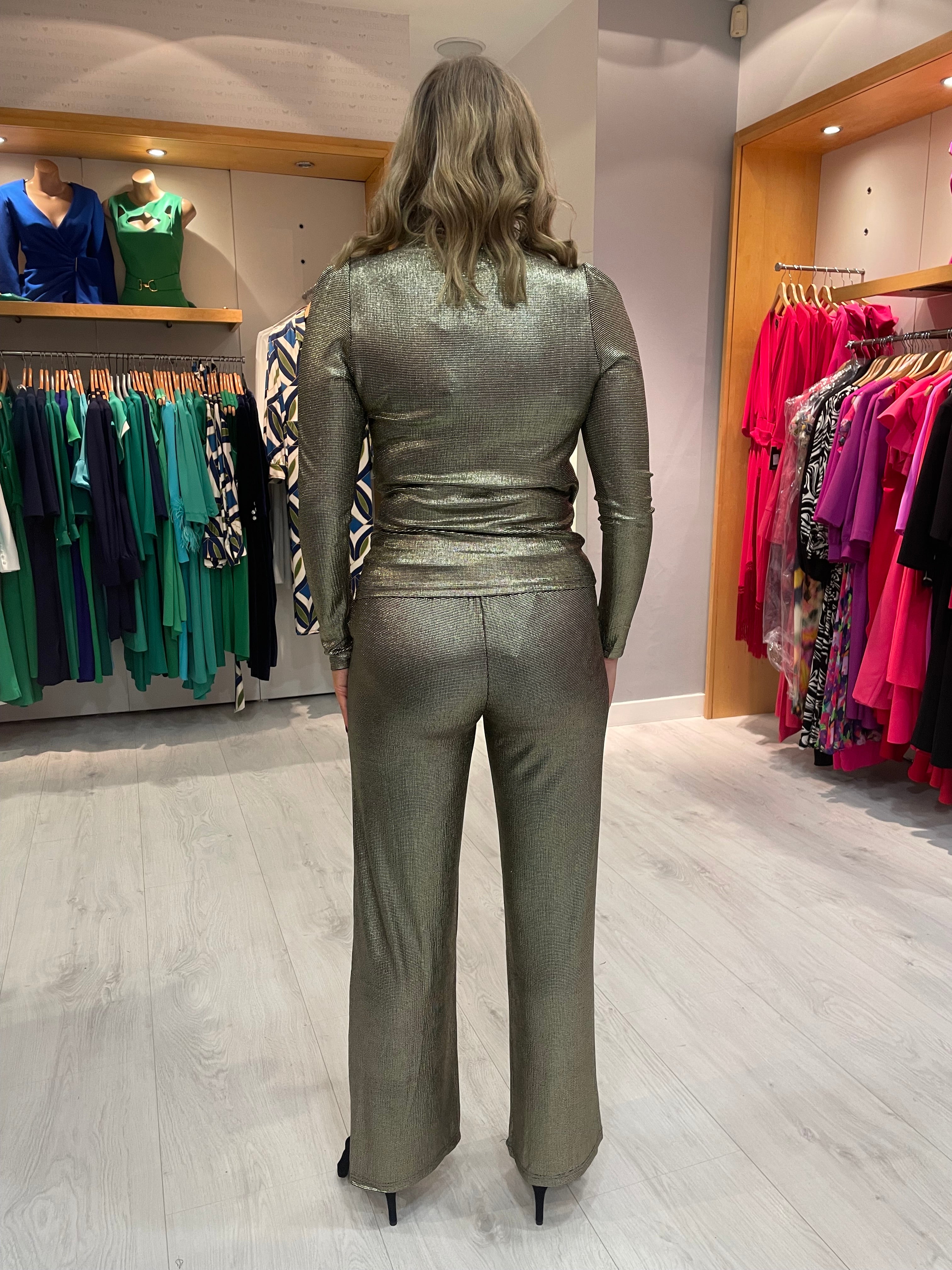 Numph Gold Metallic Co-Ord Set