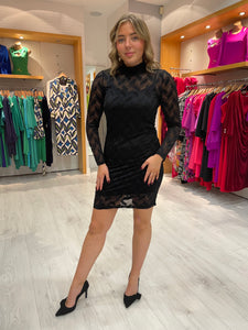 Numph Black Lace Fitted Dress