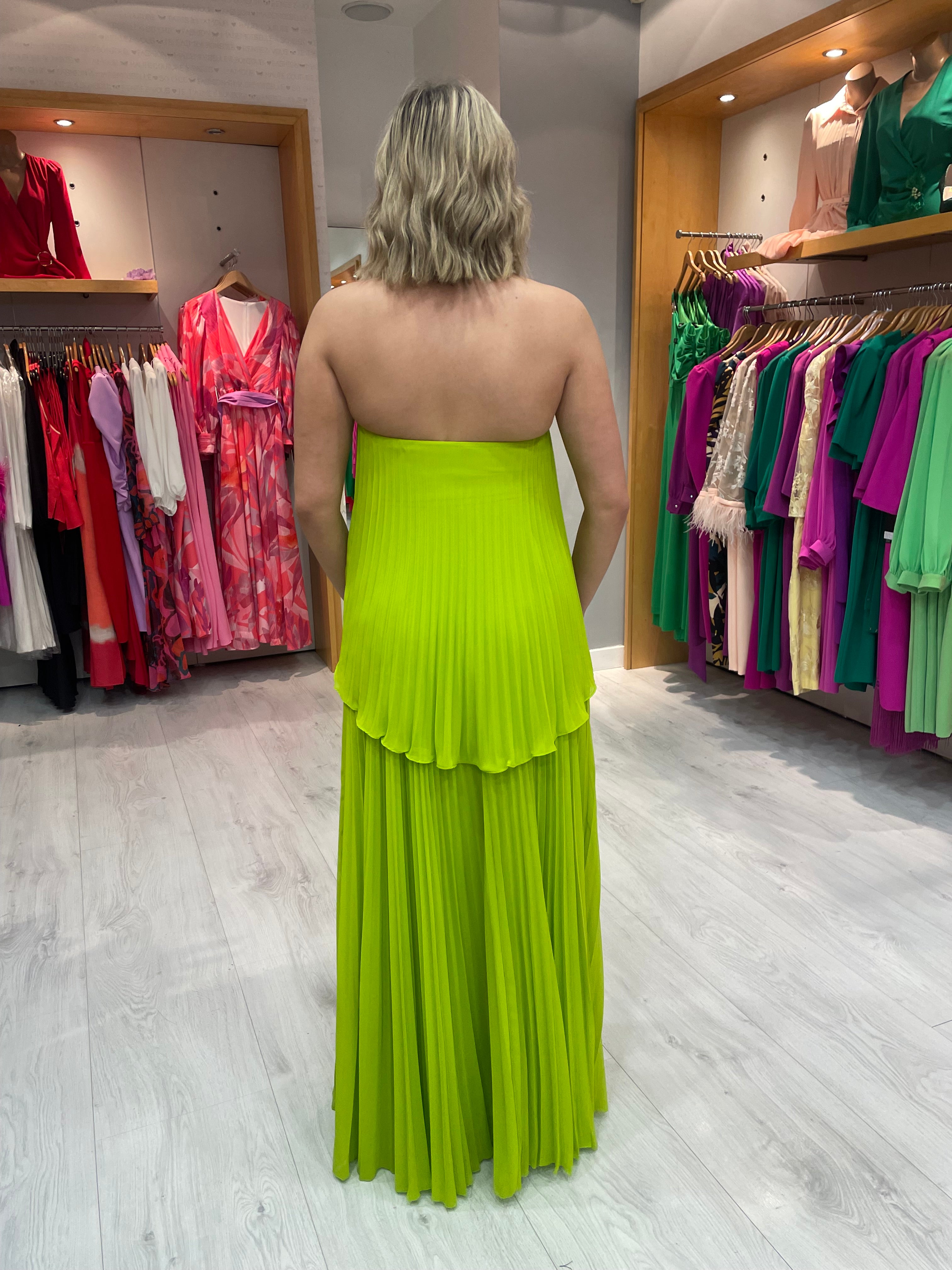 Carla Ruiz Lime Halter Dress