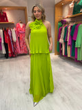 Carla Ruiz Lime Halter Dress