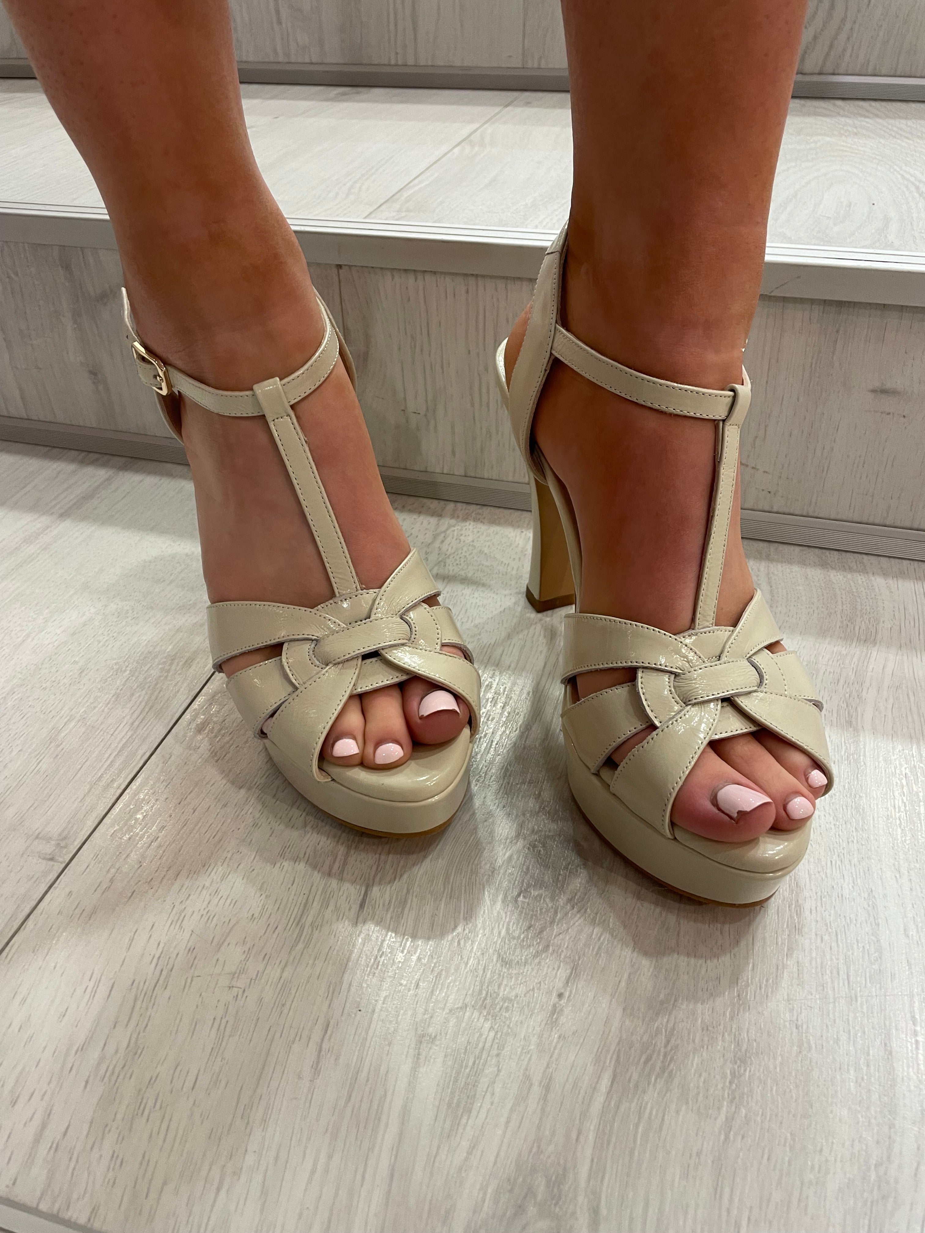 Lodi Cream Platform Heel