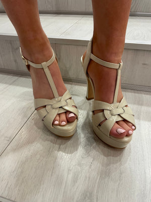 Lodi Cream Platform Heel