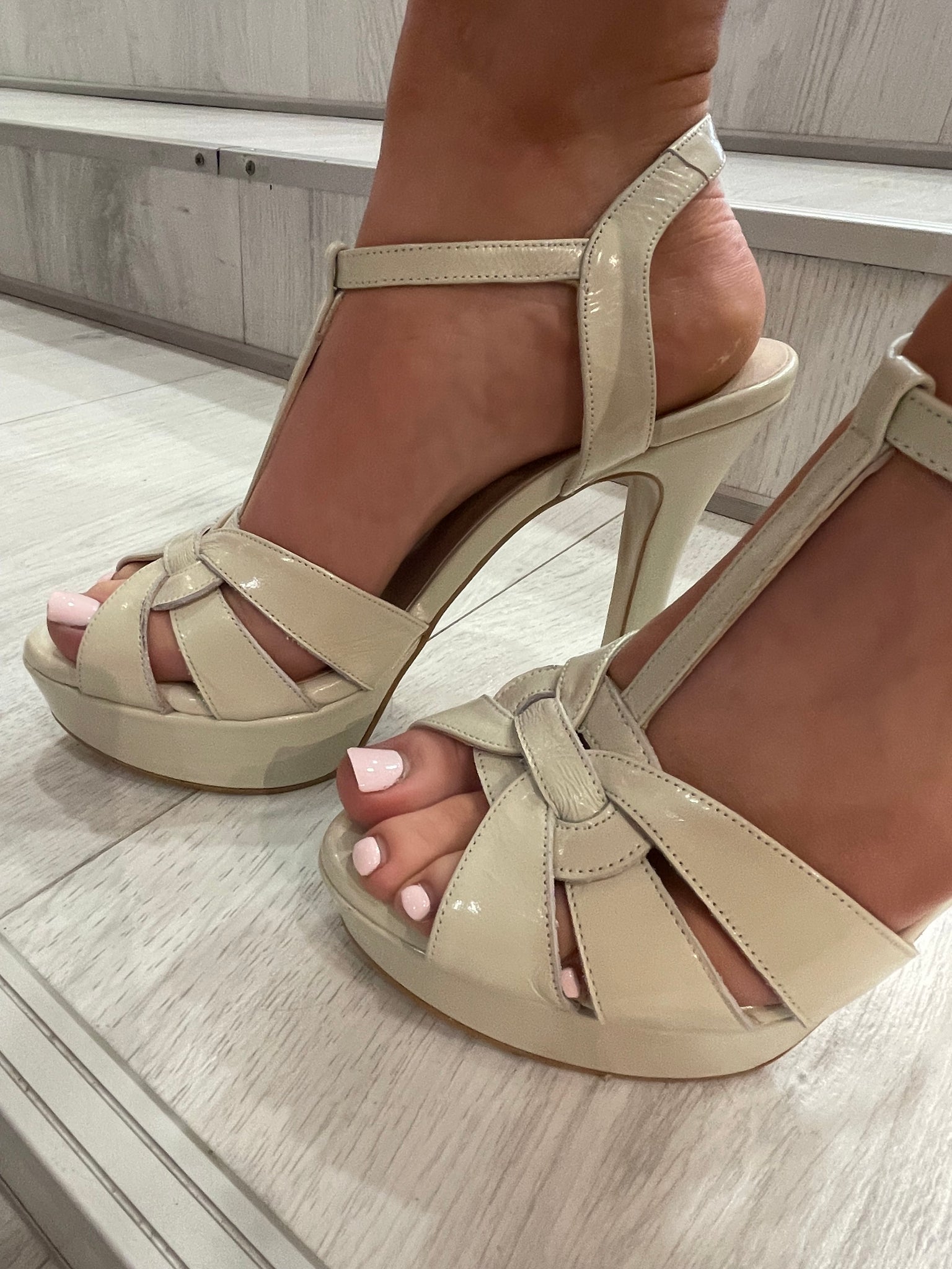 Lodi Cream Platform Heel
