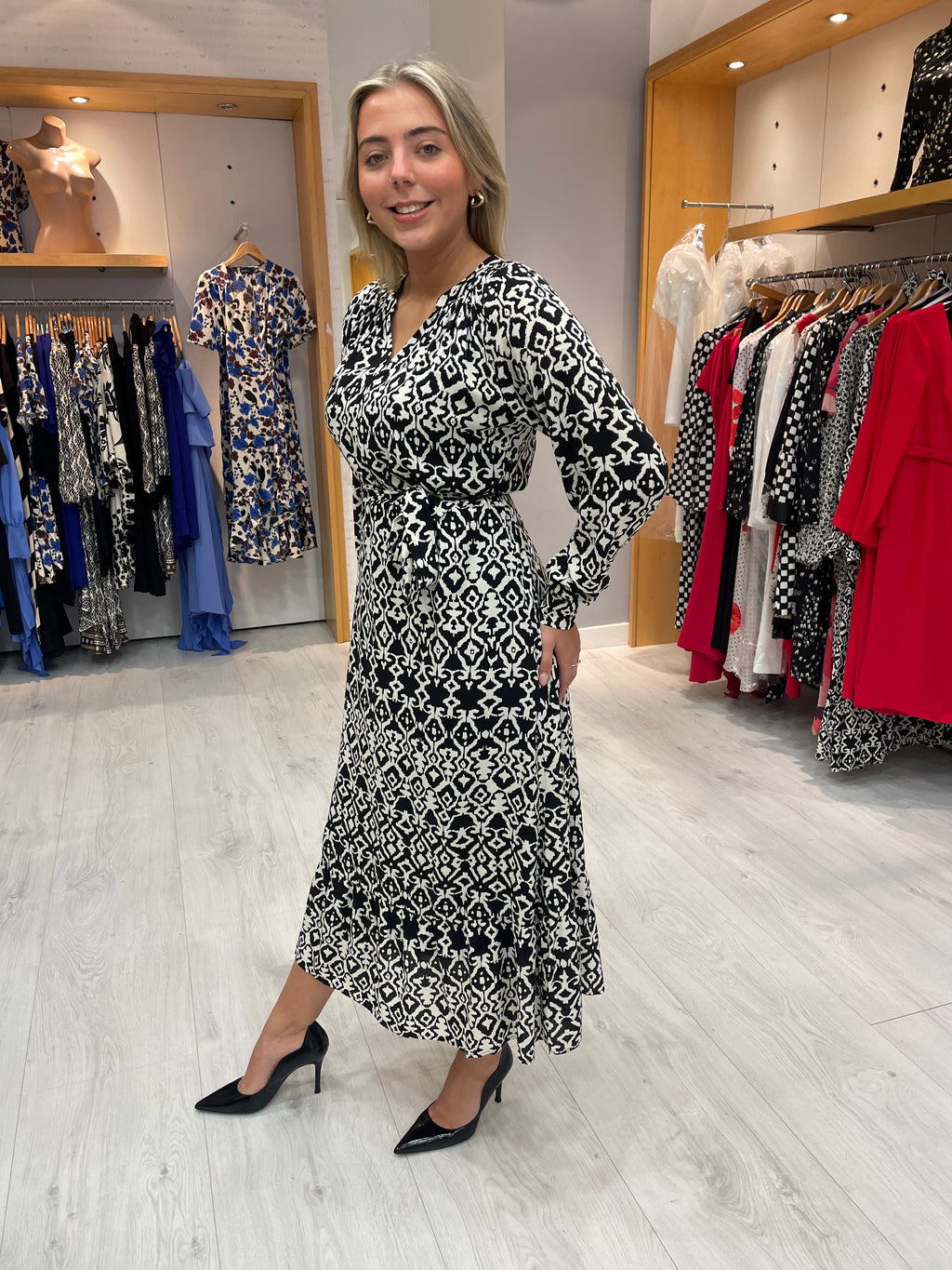 Smashed Lemon Black Print Dress