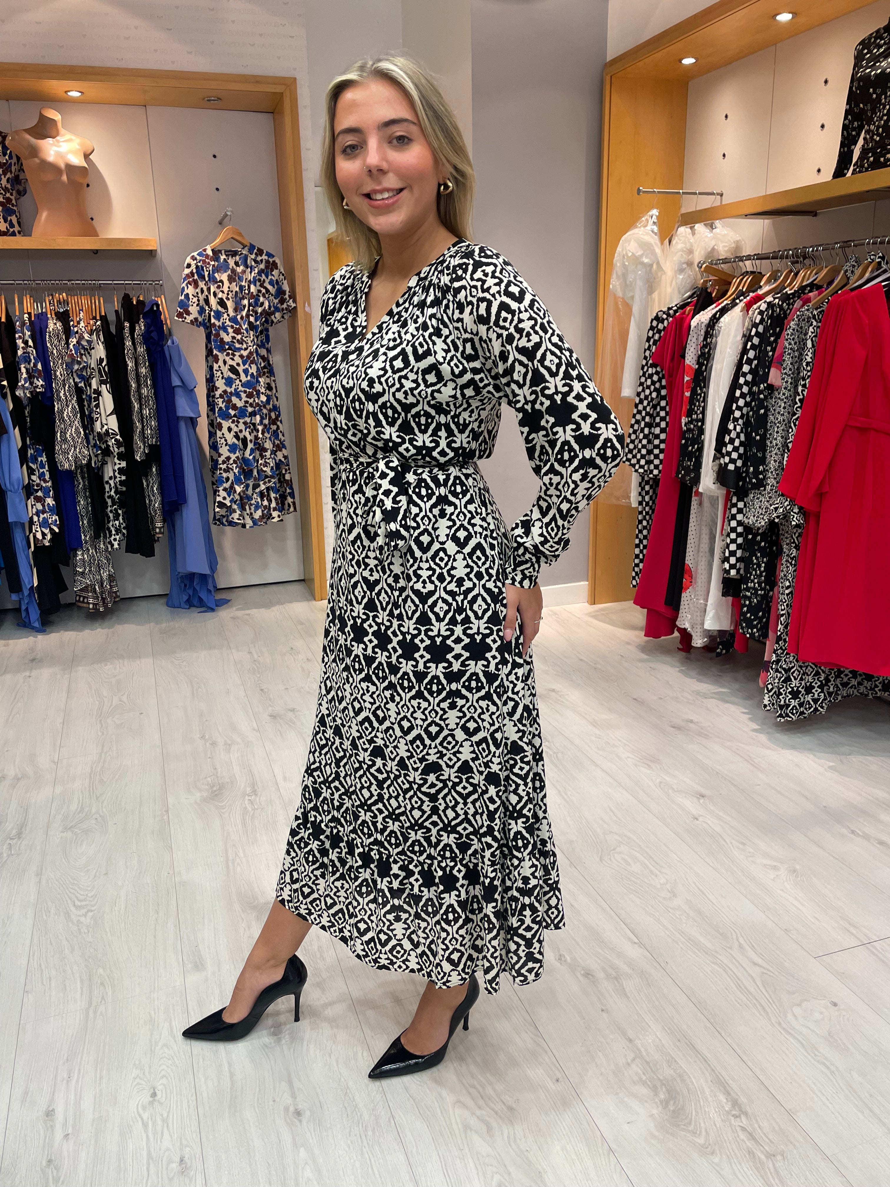 Smashed Lemon Black Print Dress