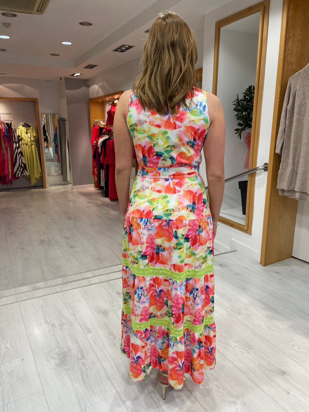 K Design Pink Button Maxi Dress