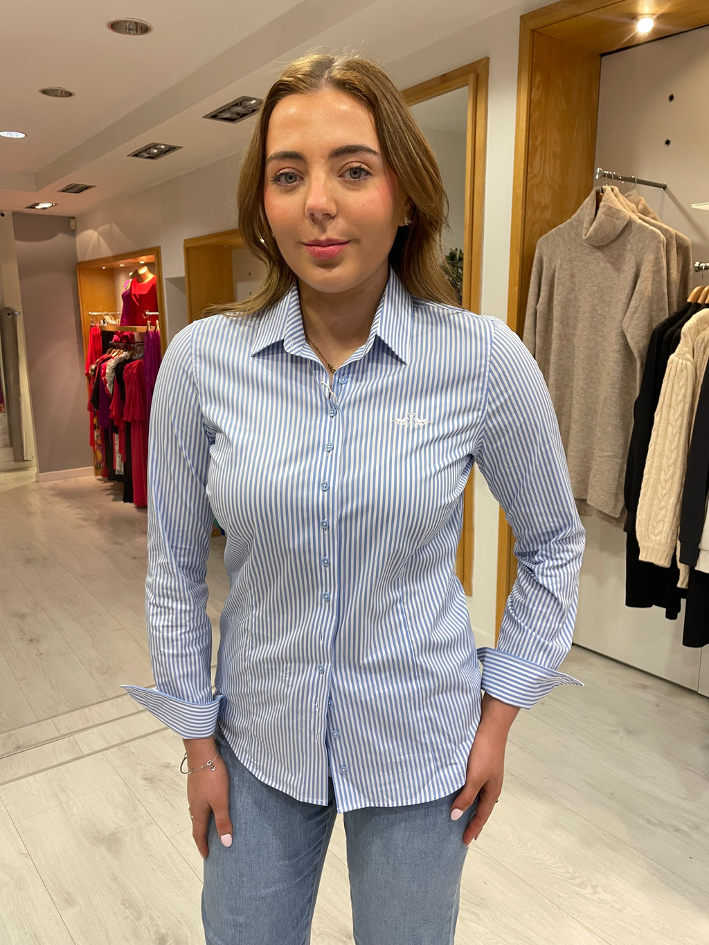 Hv Polo Blue Stripe Shirt