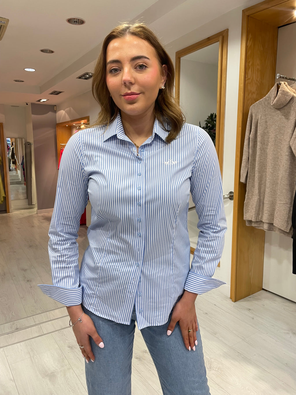 Hv Polo Blue Stripe Shirt