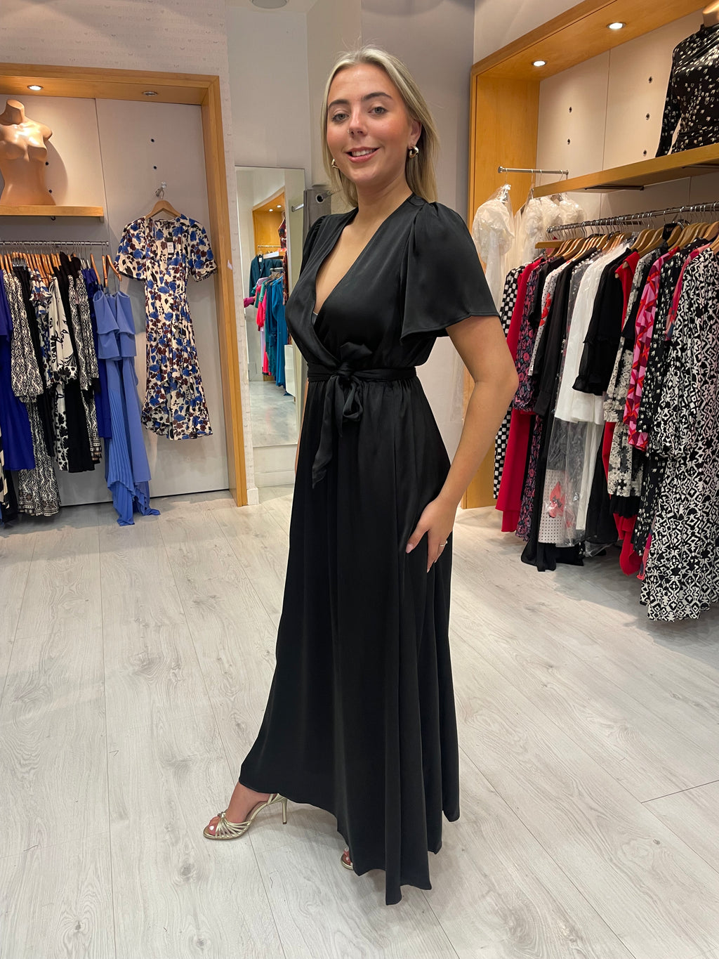 Kaffe Black Satin Dress