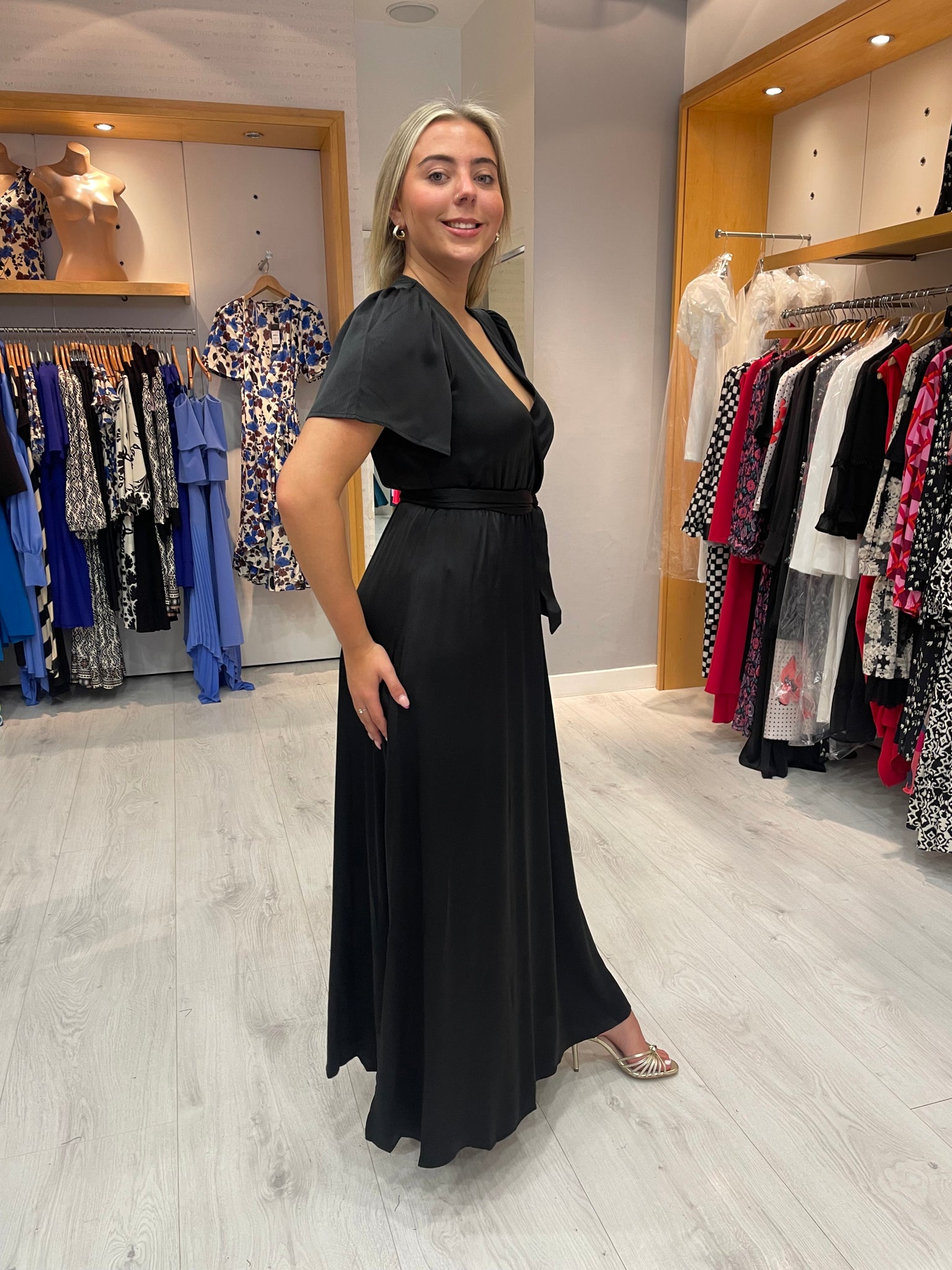 Kaffe Black Satin Dress