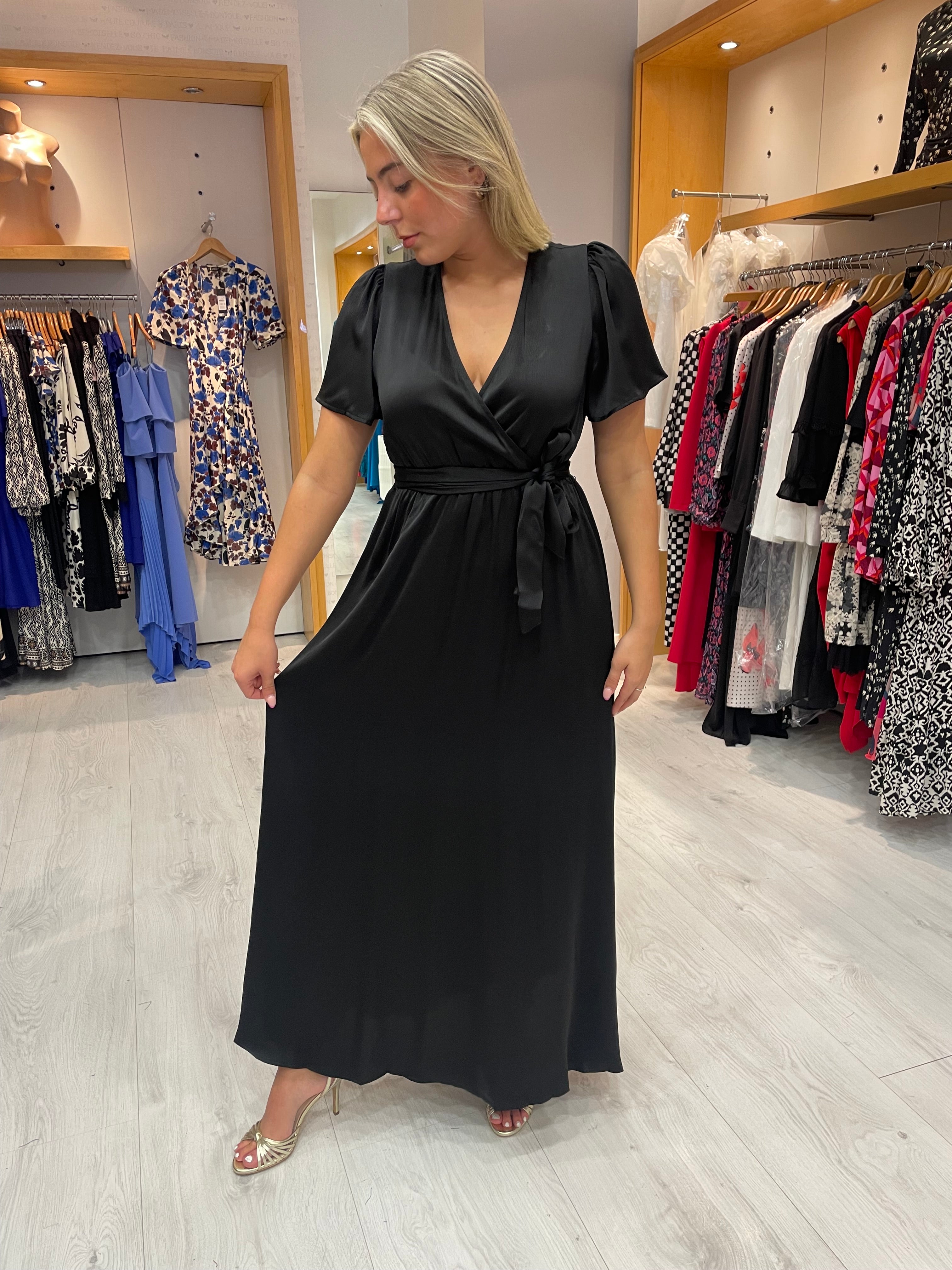 Kaffe Black Satin Dress