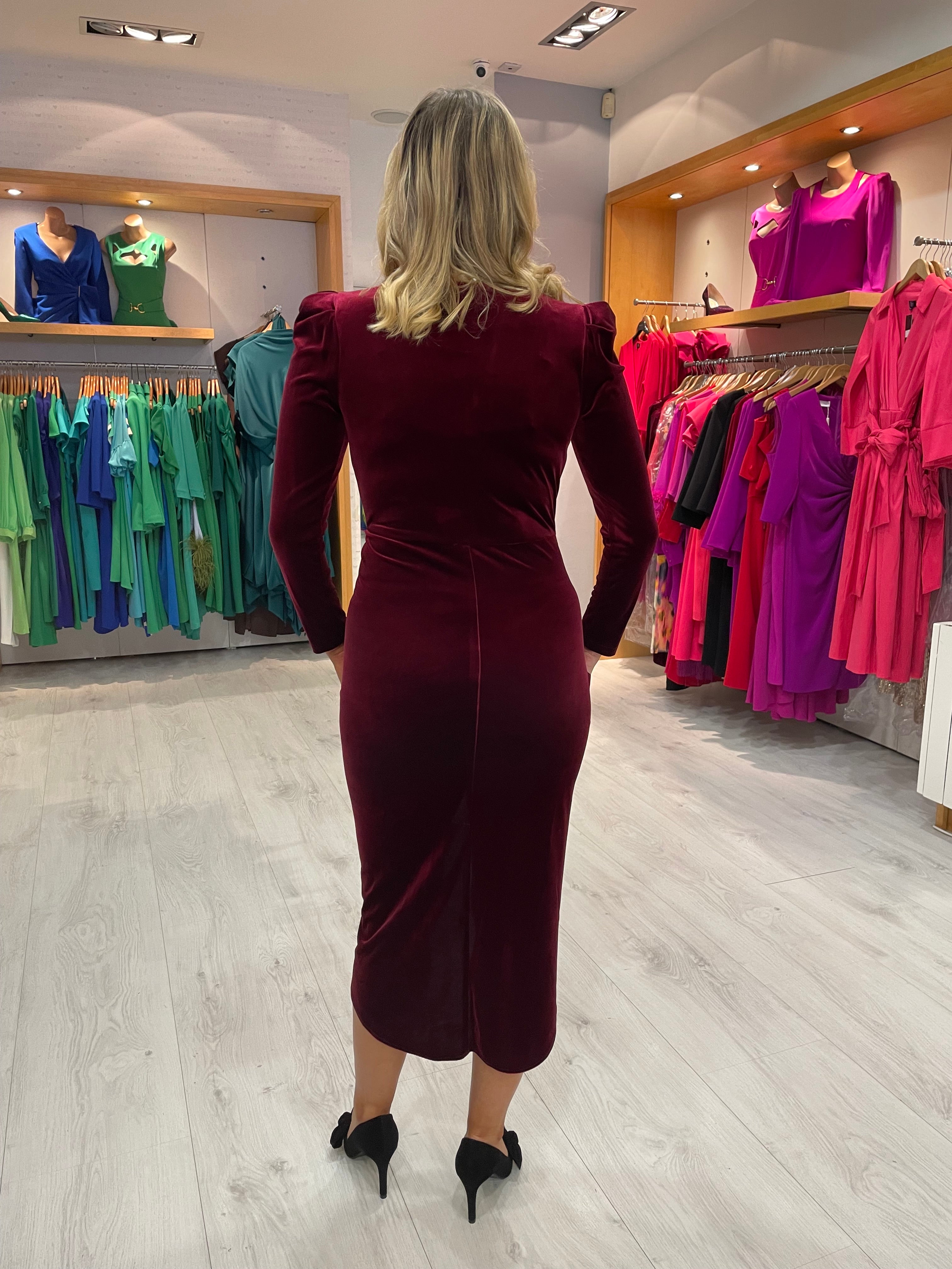 ICar & Candela Burgundy Velet Dress