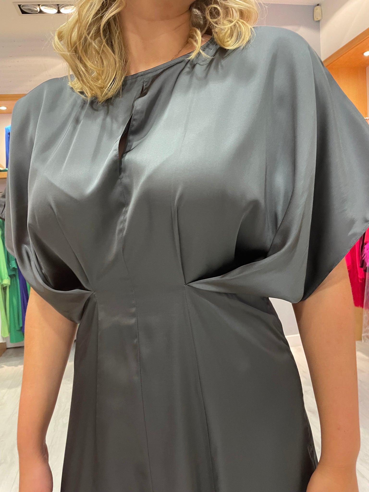 Karen By Simonsen Grey Satin Dress