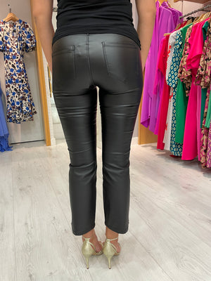 Kaffe Cropped Leather Trousers