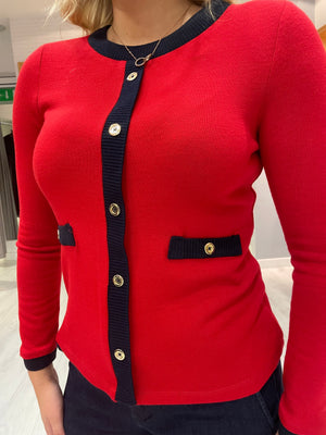 Arggido Red and Navy Knit Sweater