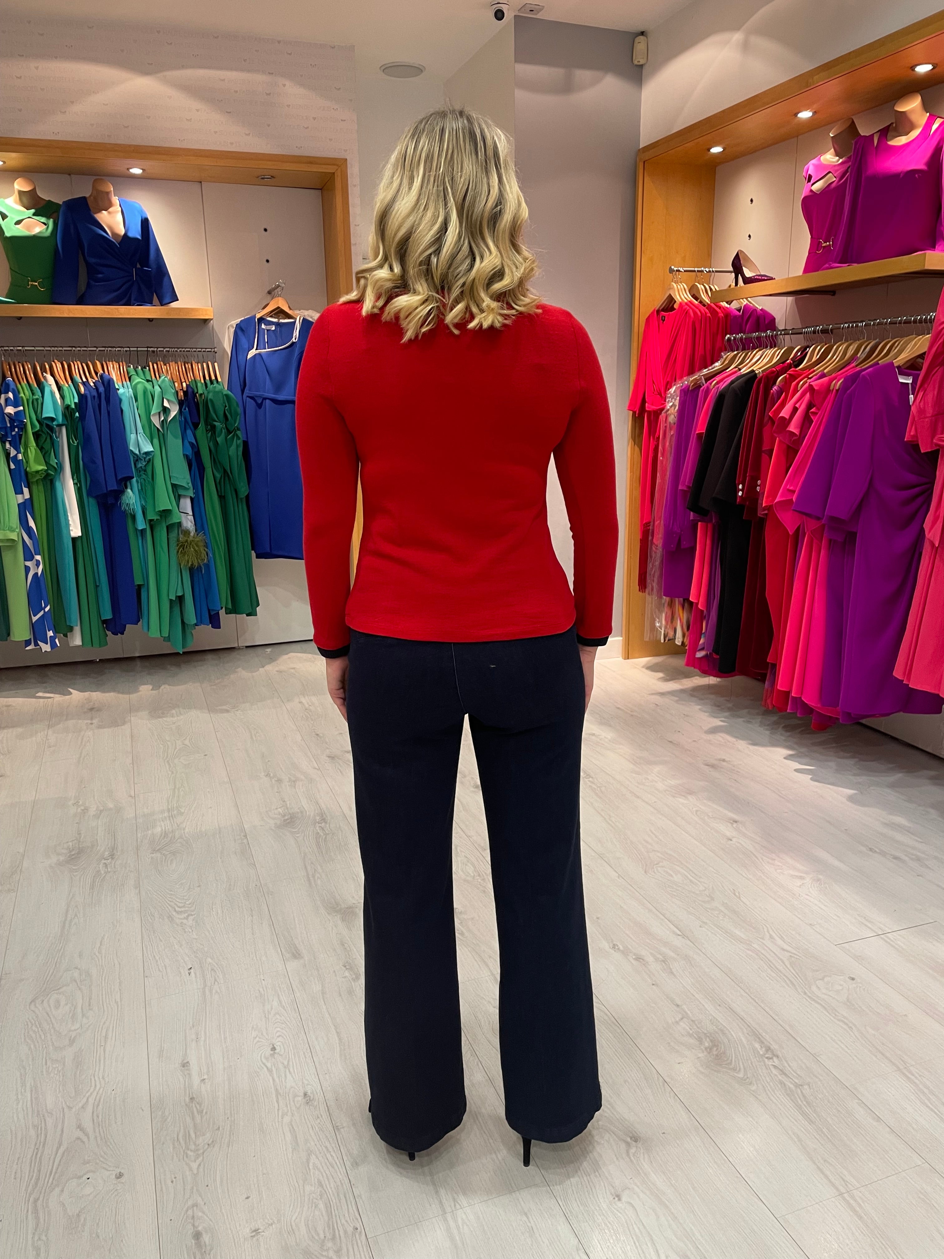 Arggido Red and Navy Knit Sweater