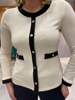 Arggido Cream and Black Knit Sweater