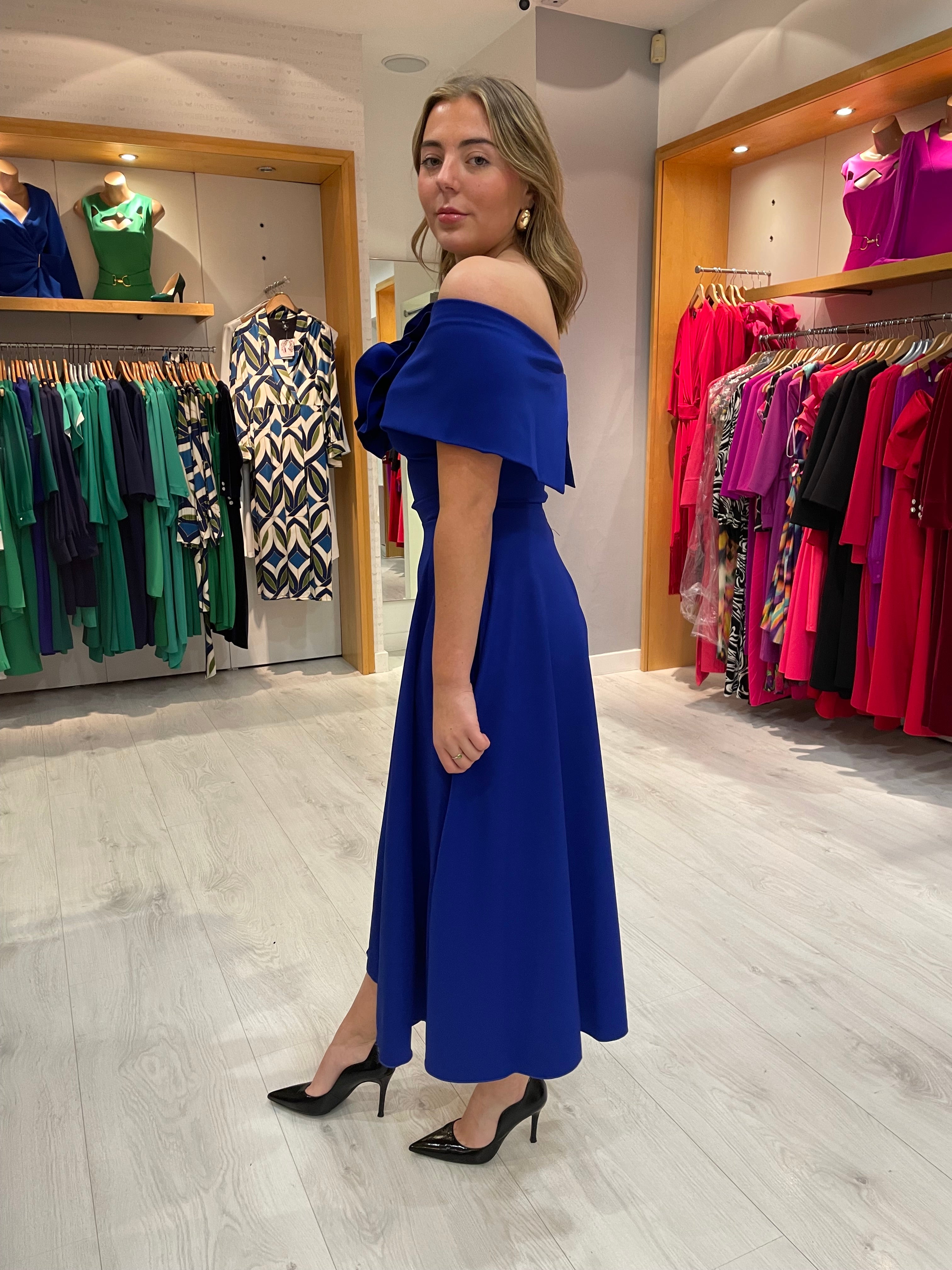 Kevan Jon Blue Kyoto Flare Dress