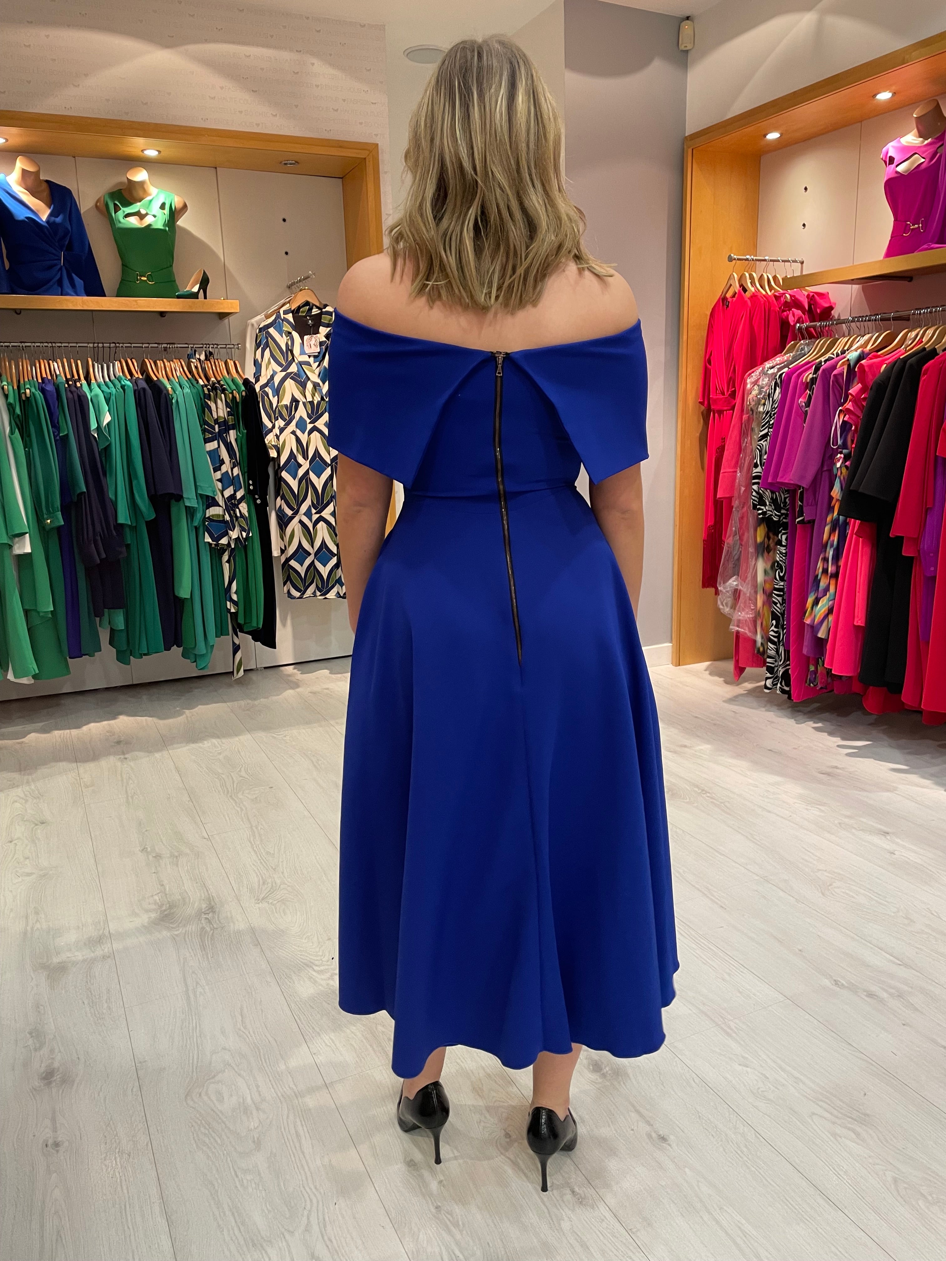 Kevan Jon Blue Kyoto Flare Dress