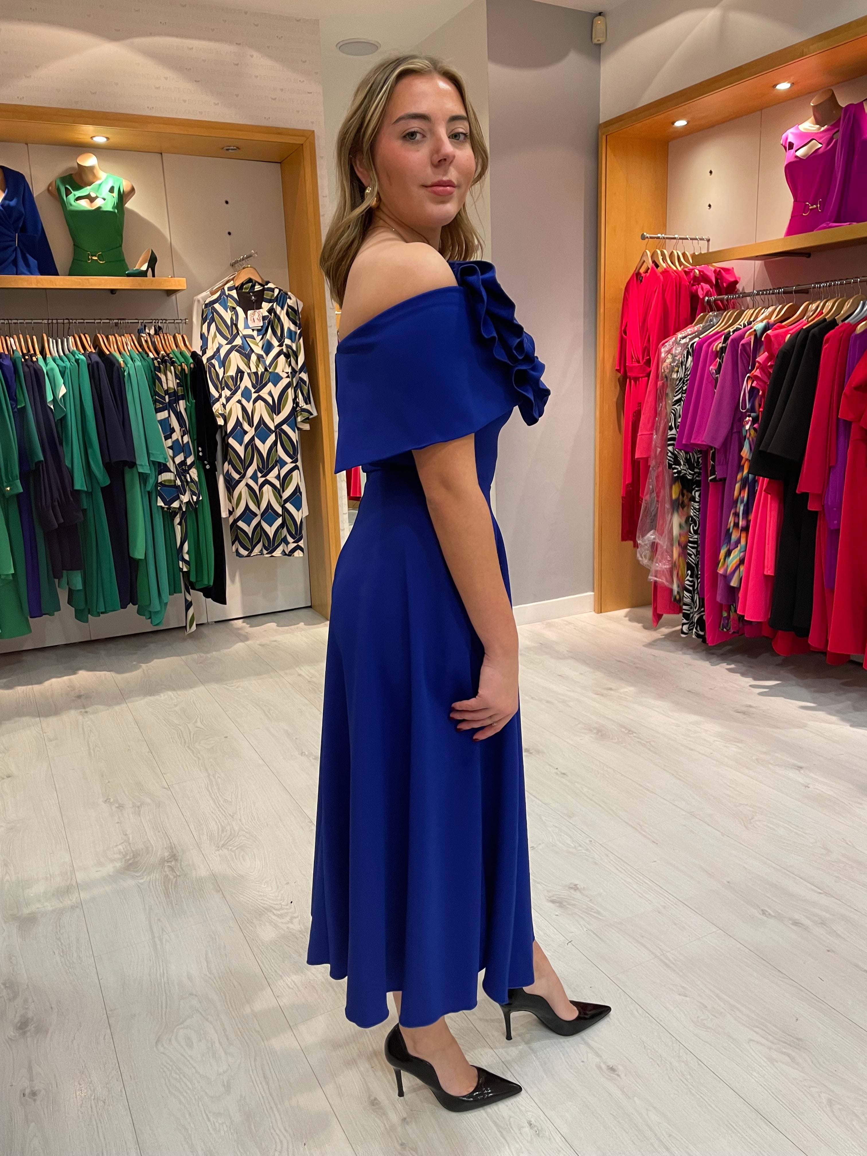 Kevan Jon Blue Kyoto Flare Dress