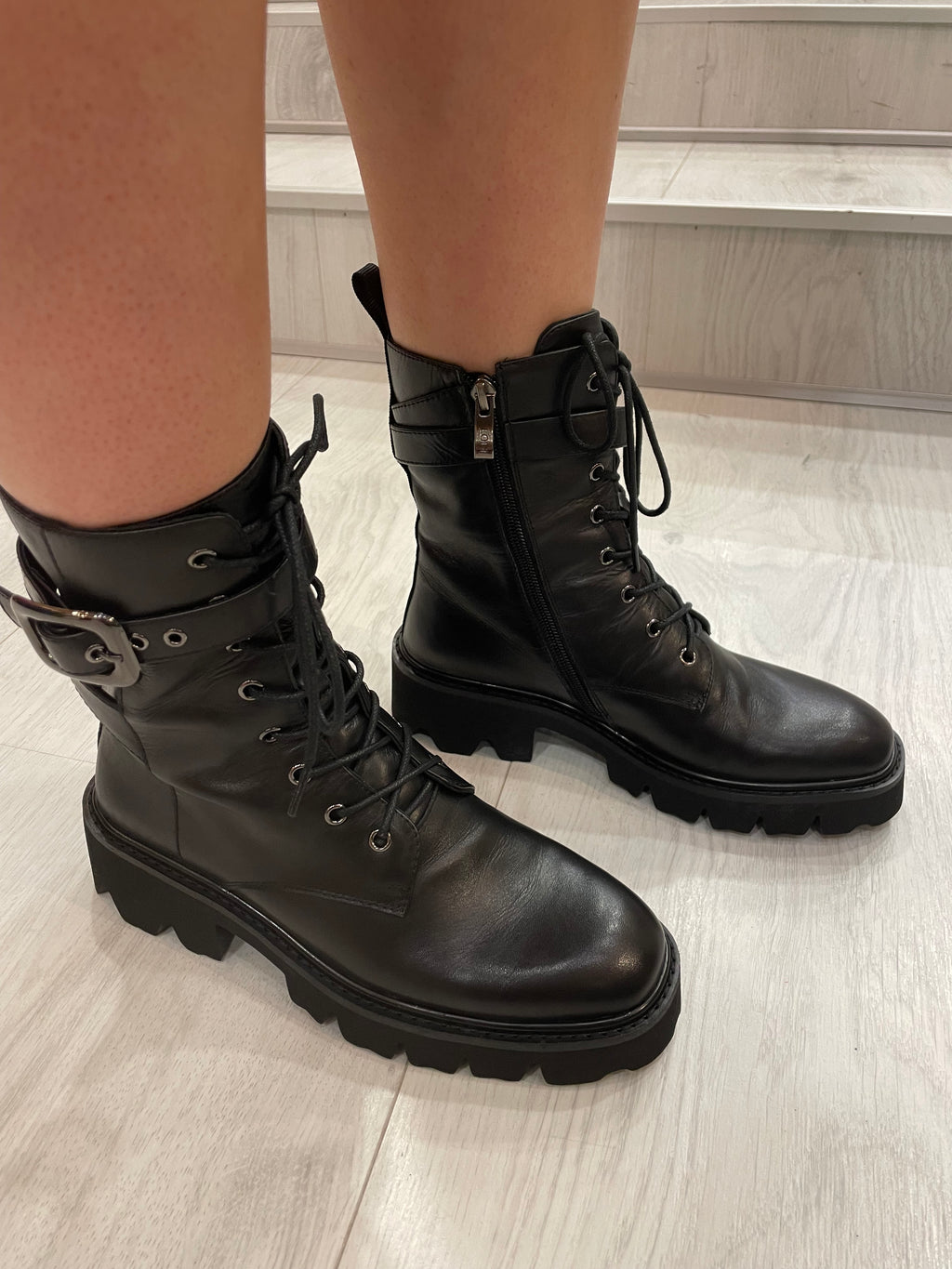 Lodi Black Buckle Detail Boot