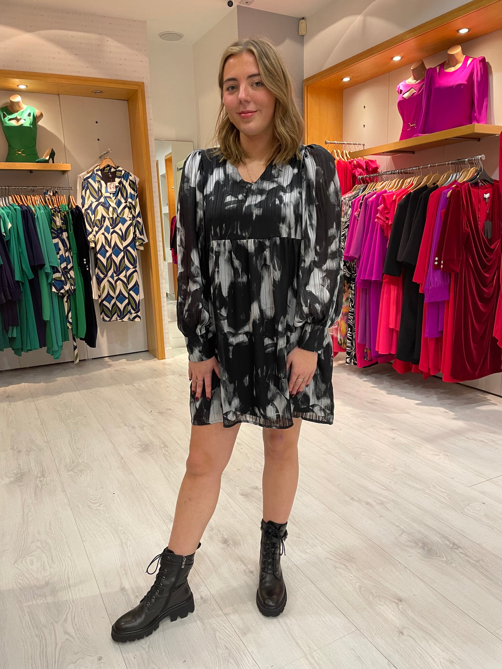 Kaffe Black Print Dress