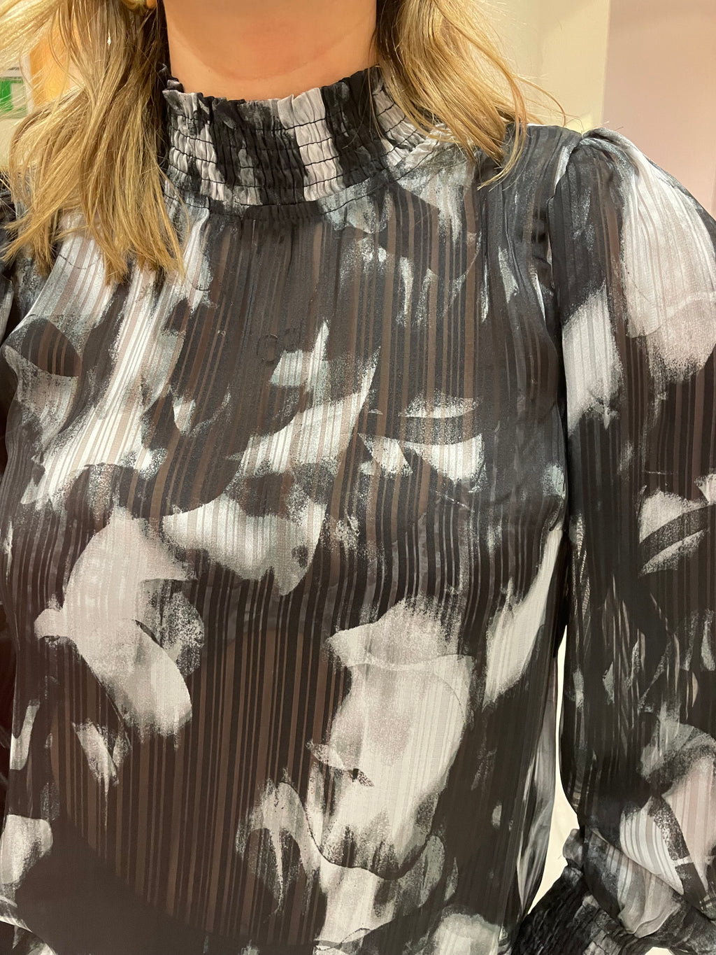 Kaffe Black Print Blouse