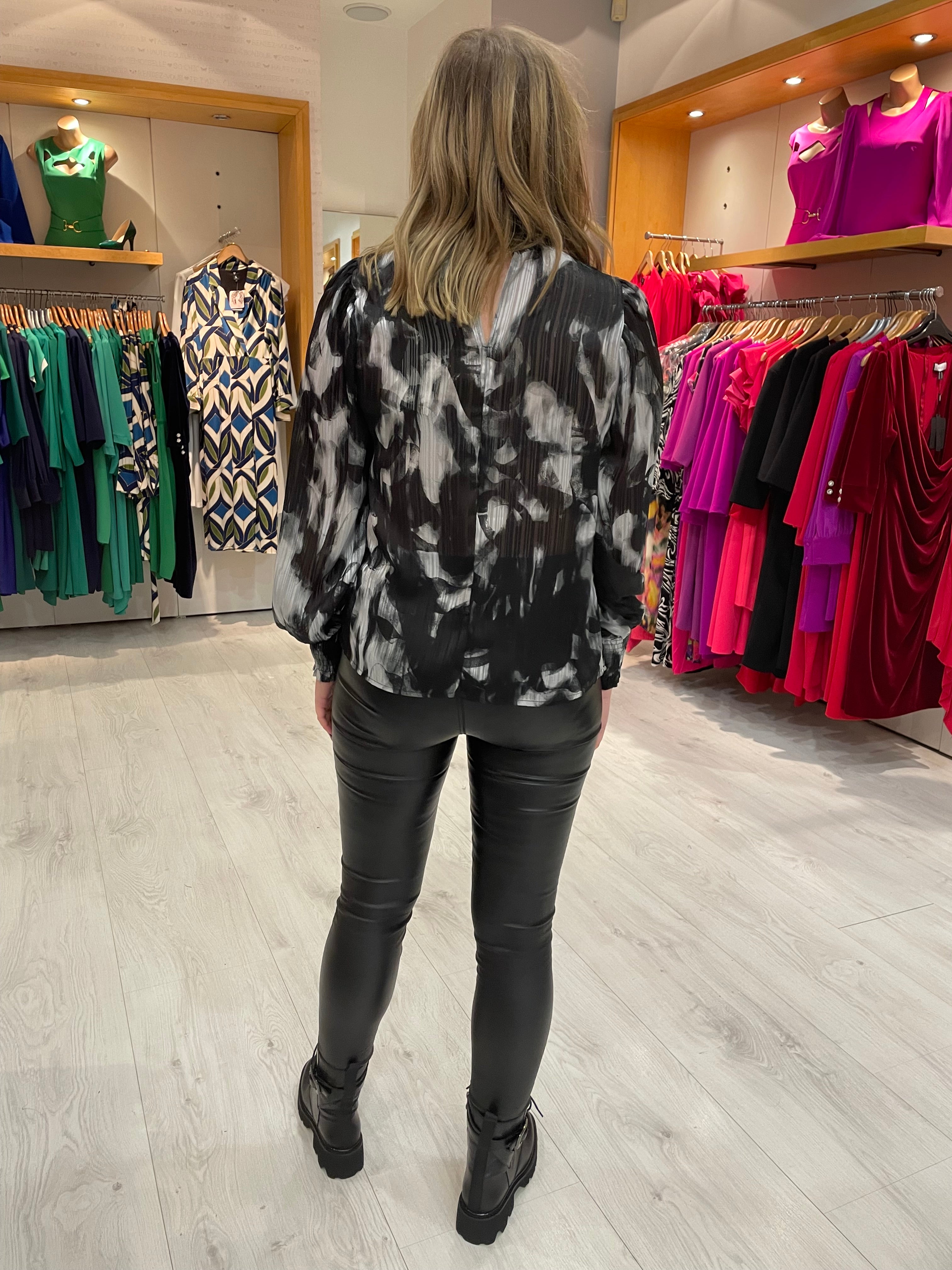 Kaffe Black Print Blouse