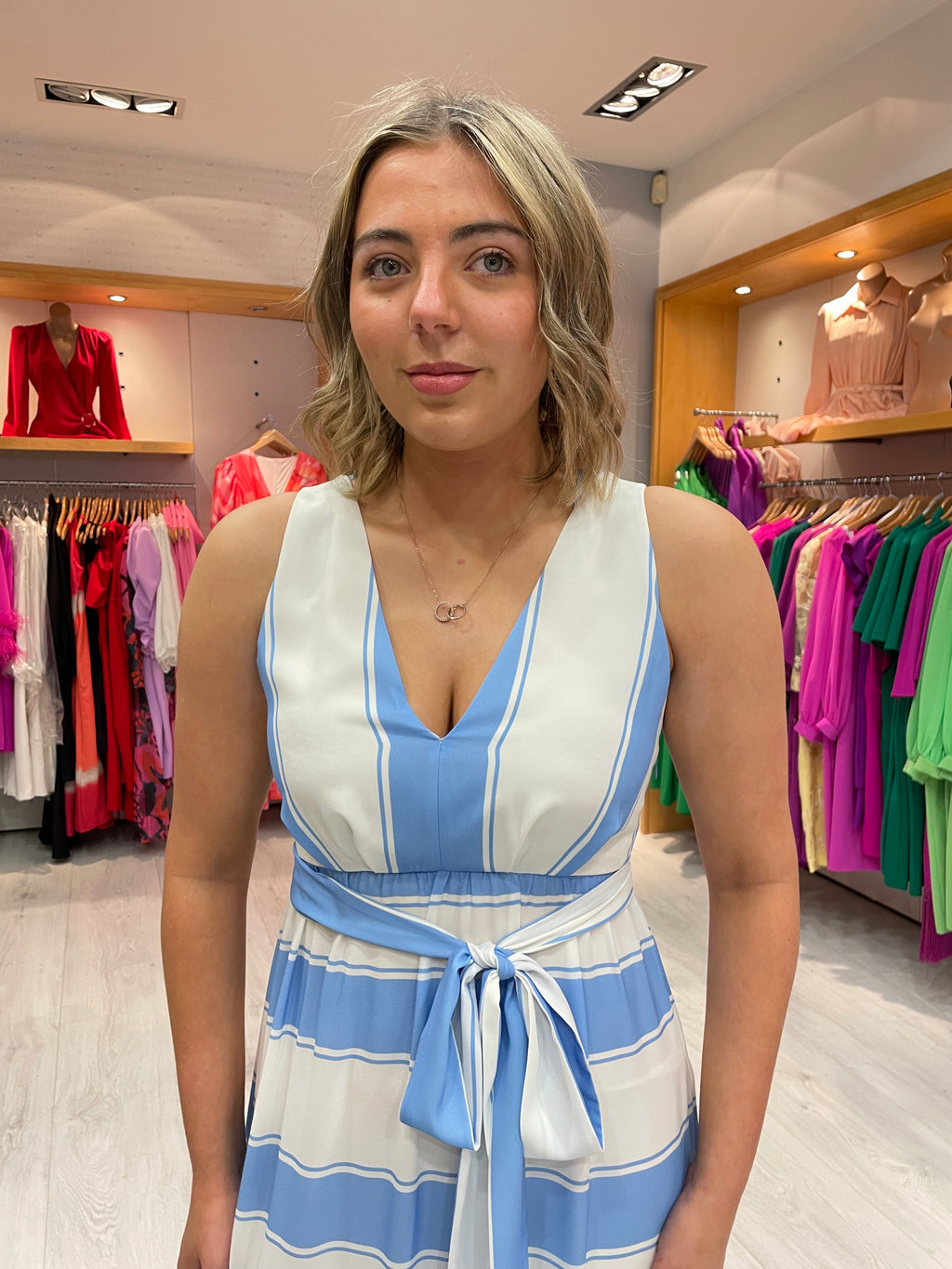 &Me Unique Blue Stripe Dress