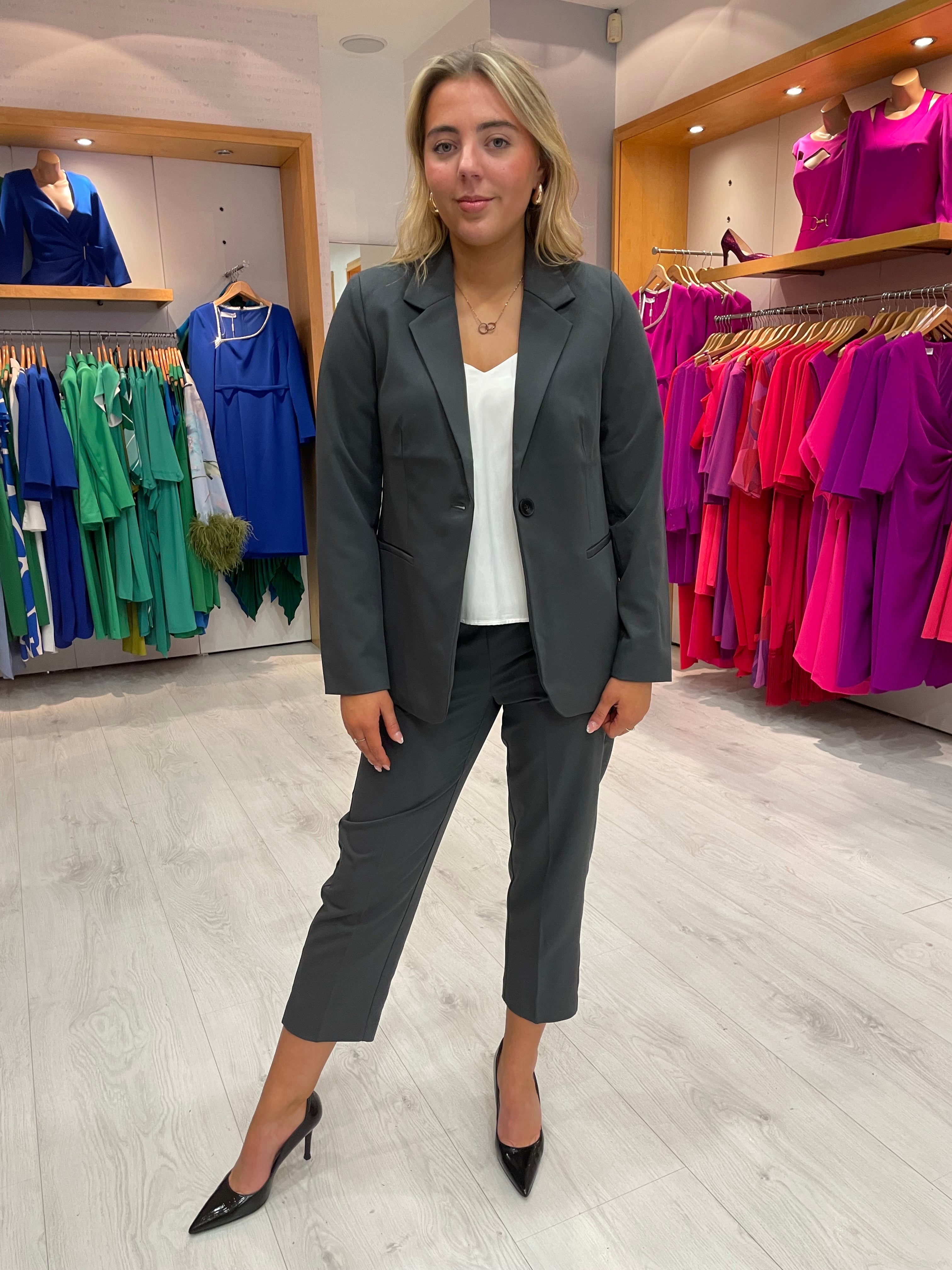 Kaffe Sakura Charcoal Grey Blazer