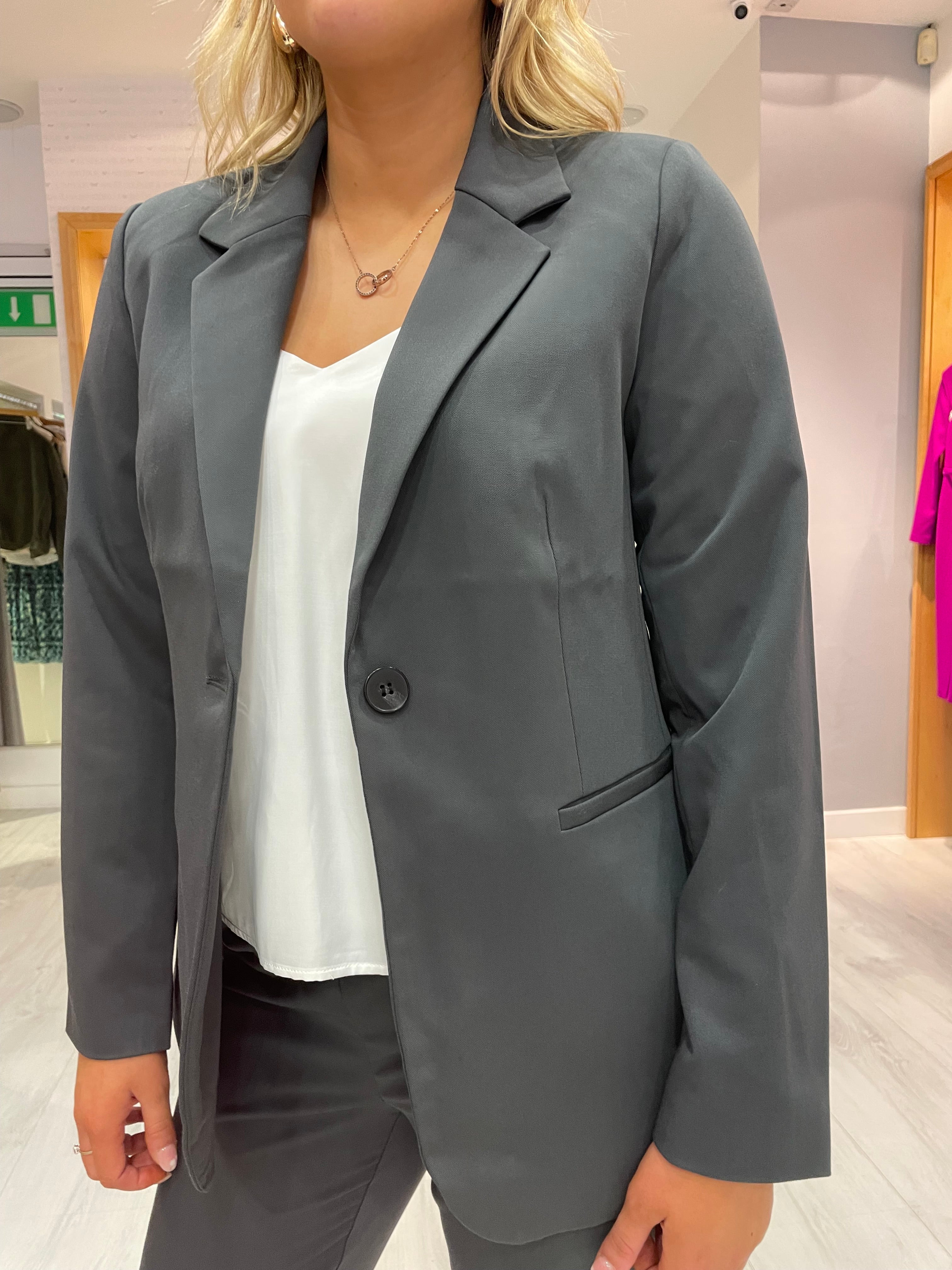 Kaffe Sakura Charcoal Grey Blazer