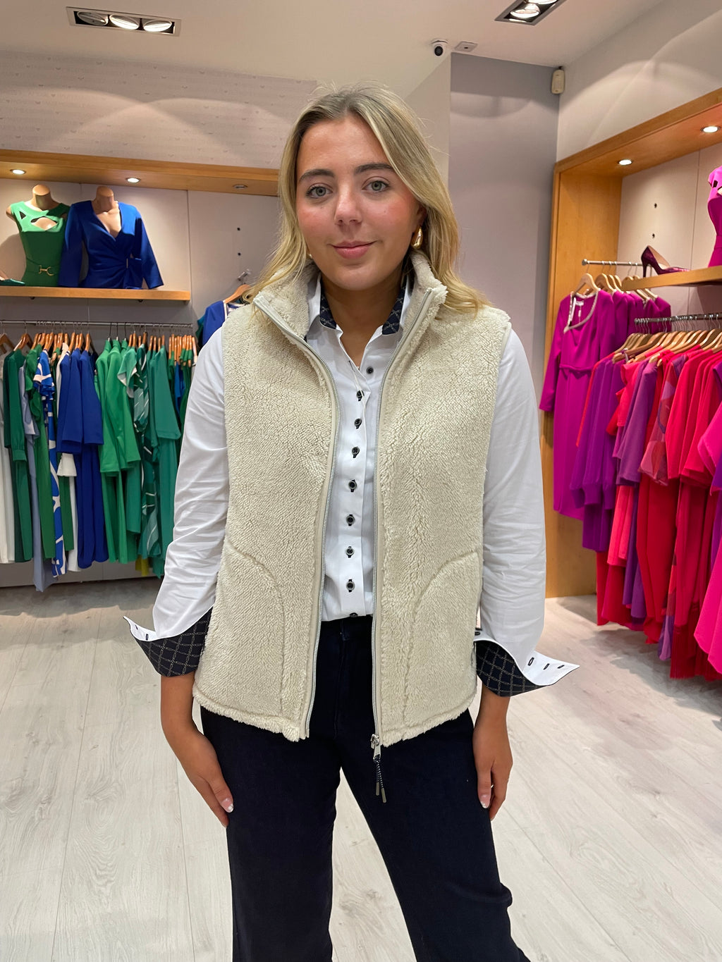 HV Polo Cream Fleece Bodywarmer