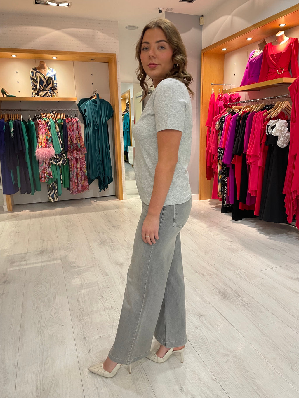 Yaya Grey V-Neck T-Shirt