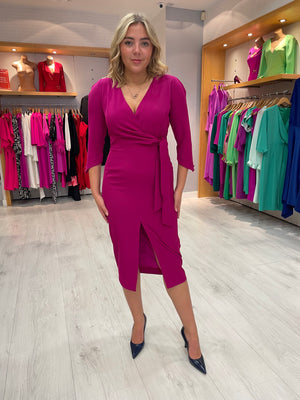 ICar & Candela Fuscia Tie Dress