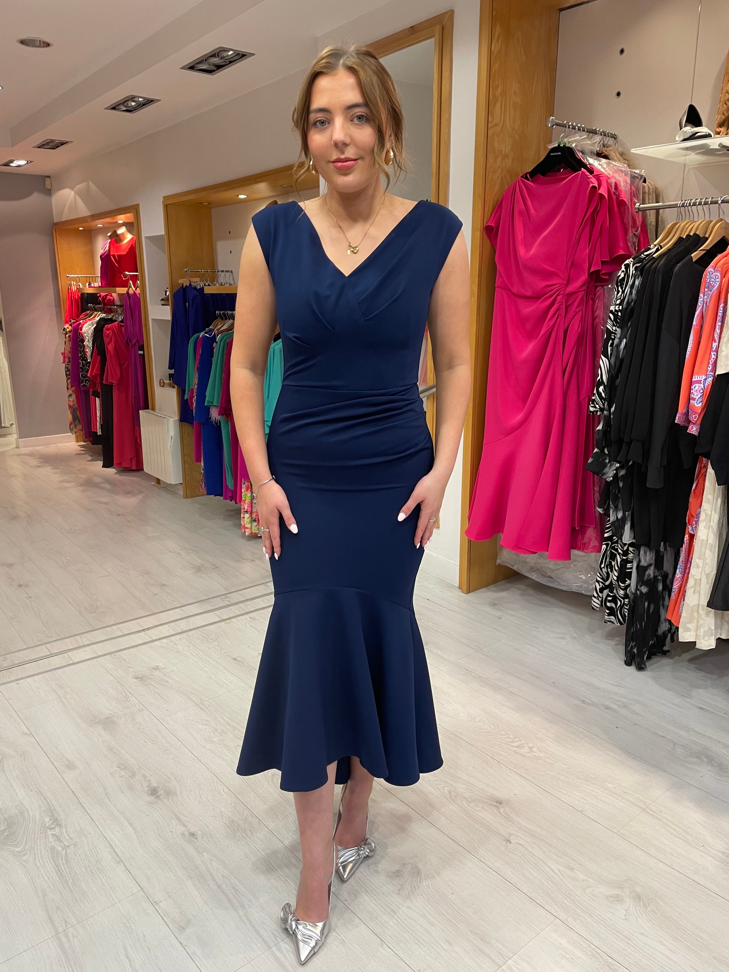 Kevan Jon Navy Flare Dress