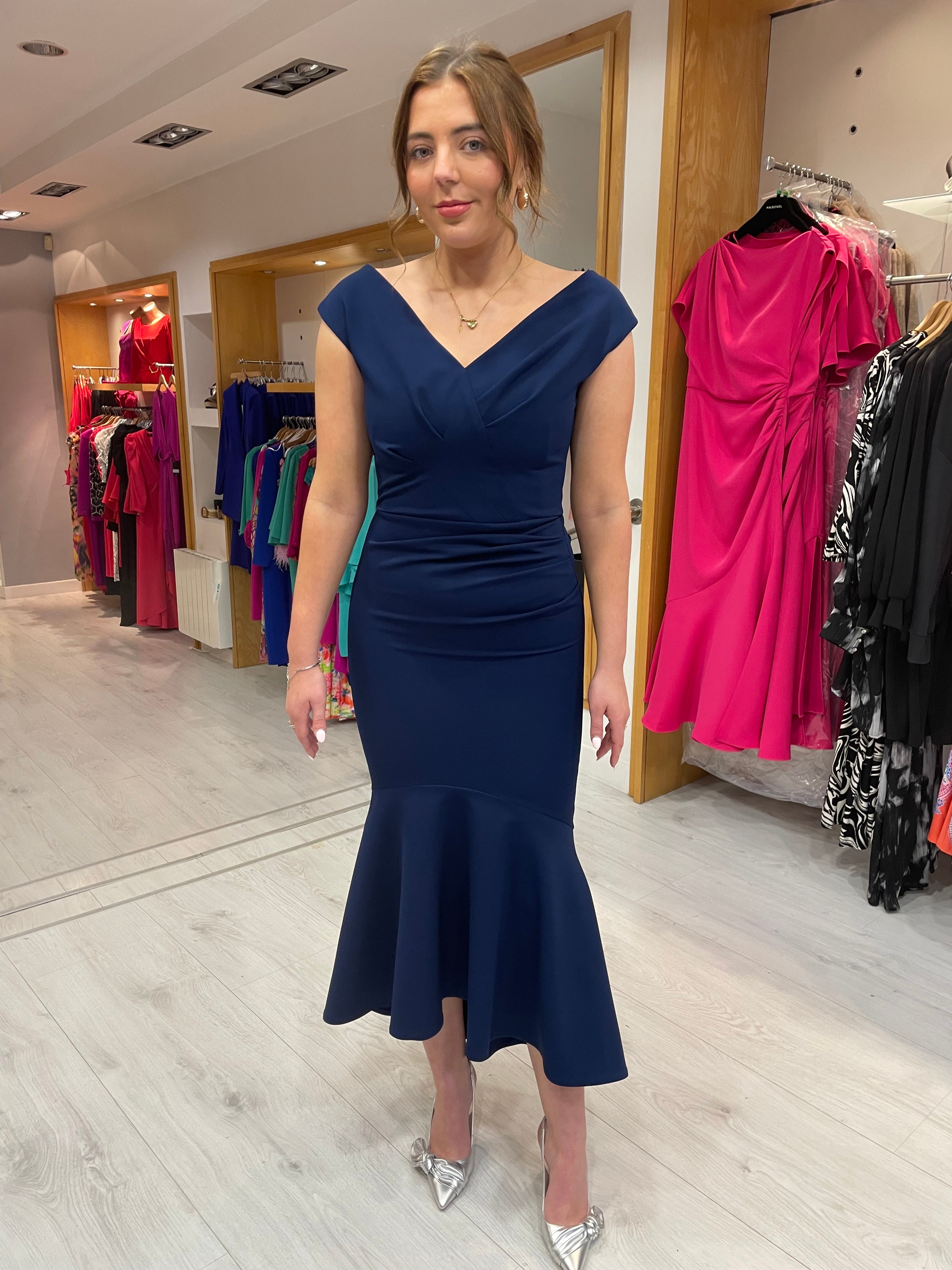 Kevan Jon Navy Flare Dress